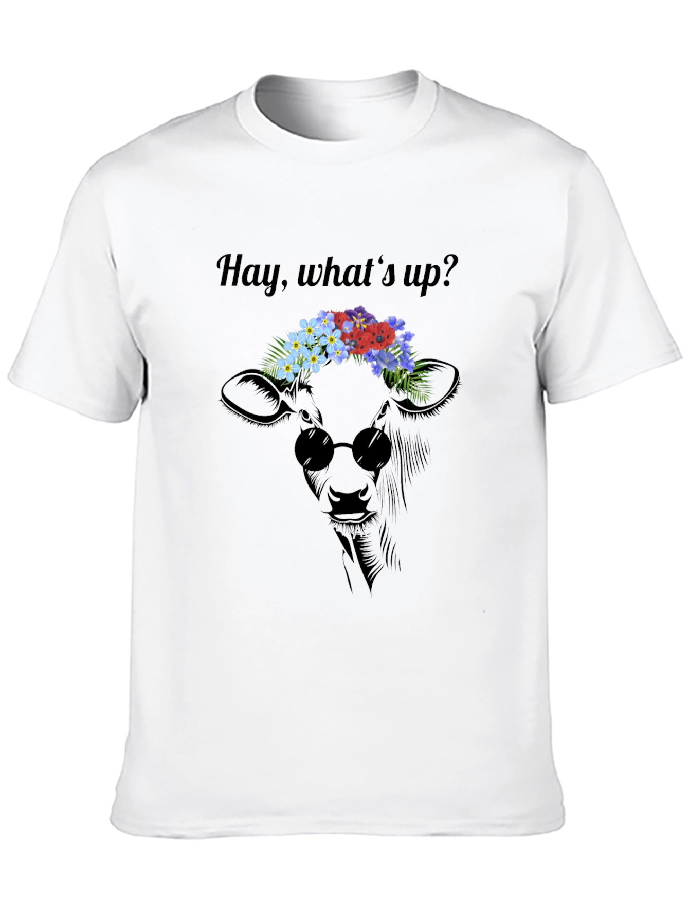 Black Cool Cow Flower Crown Graphic Tee view 10