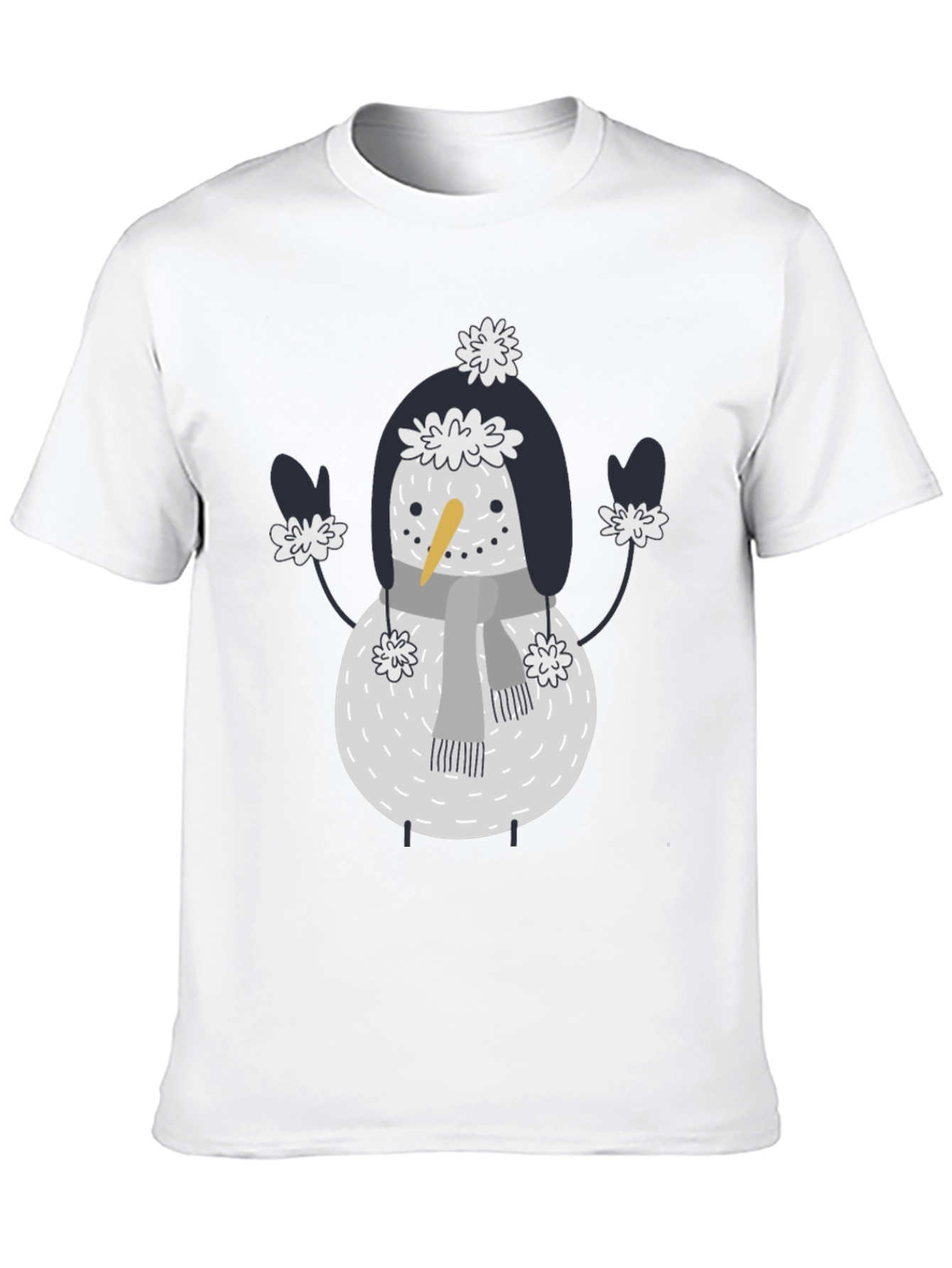 Black Snowman Graphic Tee - Festive Holiday Fun view 10