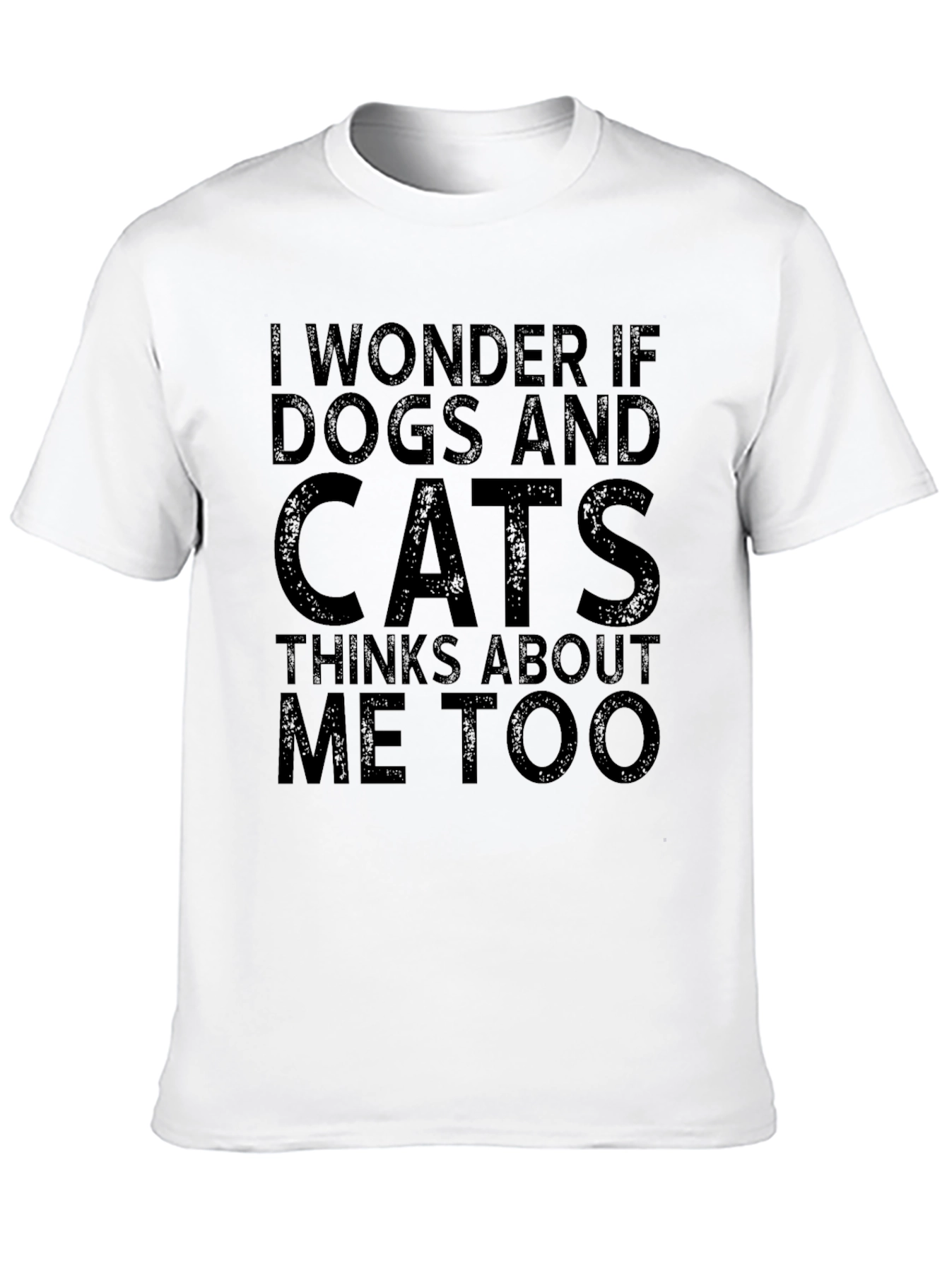 Black Dogs and Cats T-Shirt - Unisex Black Cotton Tee view 10