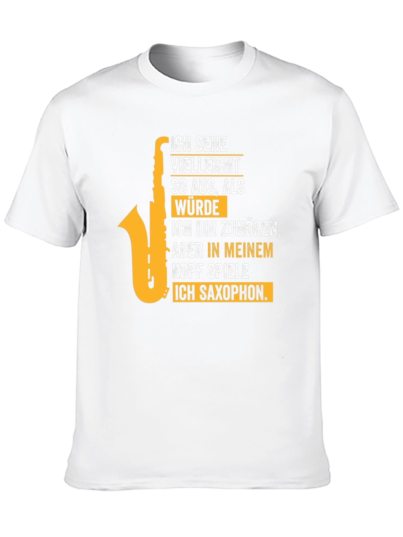 Black Saxophone Player T-Shirt - "I Play Saxophone in My Head" view 10