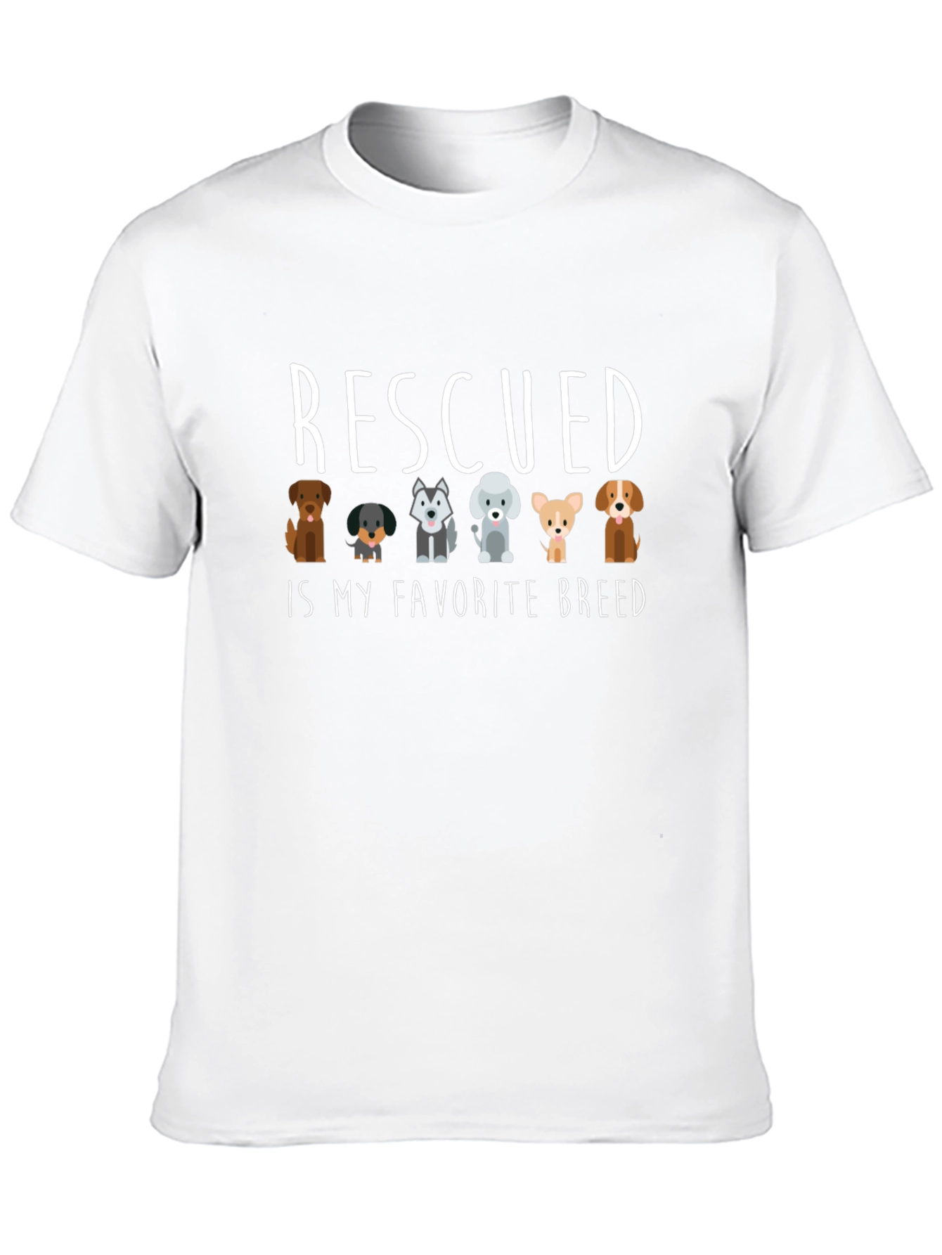 Black Rescued Is My Favorite Breed T-Shirt view 10