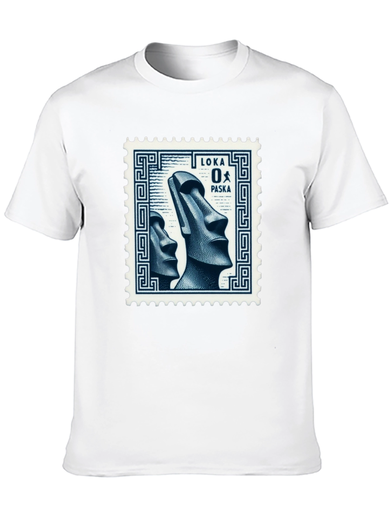 Black Moai Easter Island Stamp Graphic T-Shirt view 10