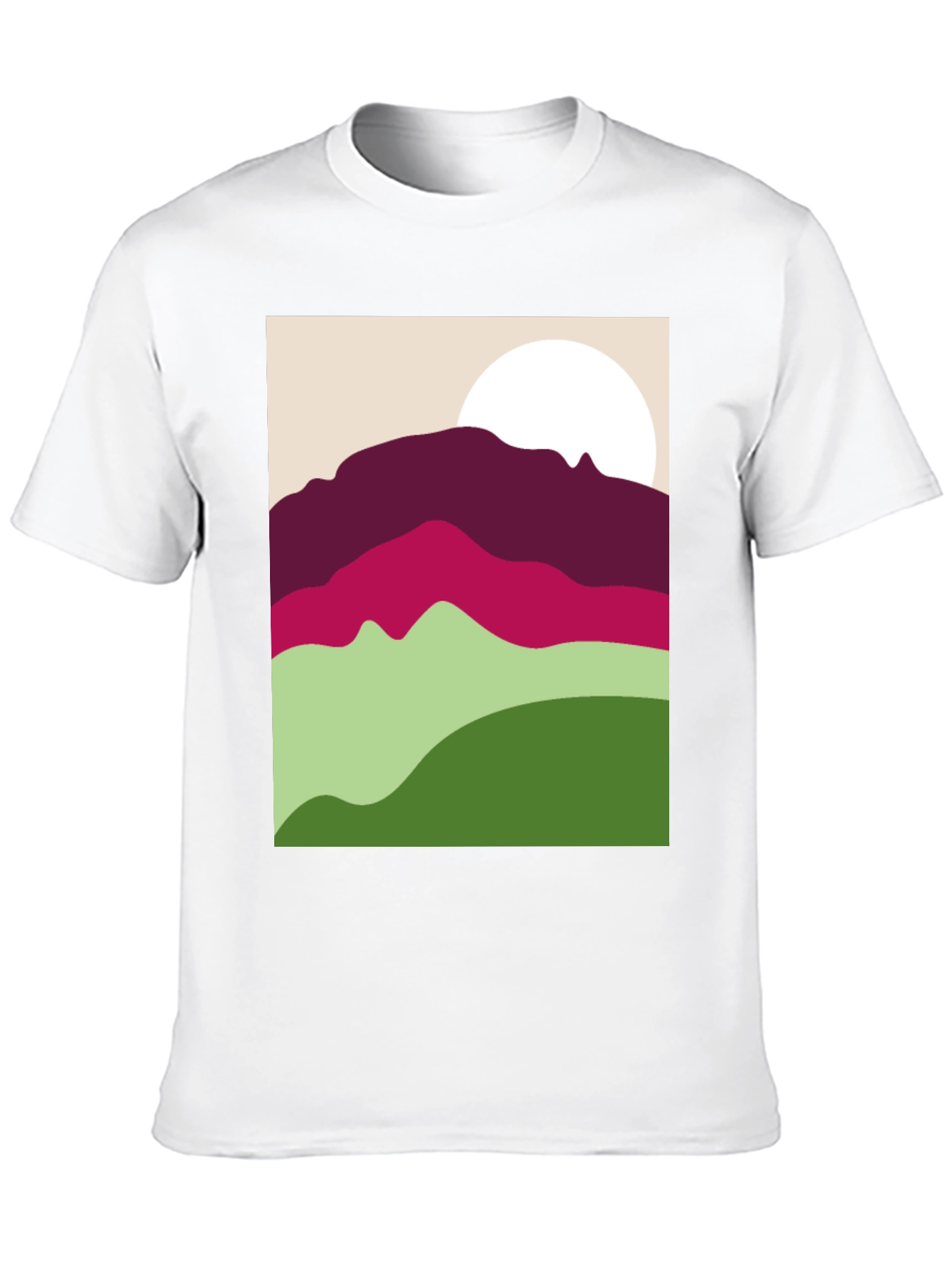 Black Abstract Mountain Scene Graphic Tee - Black view 10