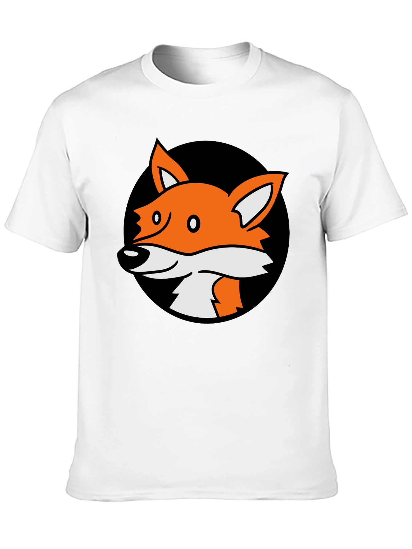Black Fox Graphic Black T-Shirt - Cartoon Animal Tee view 10