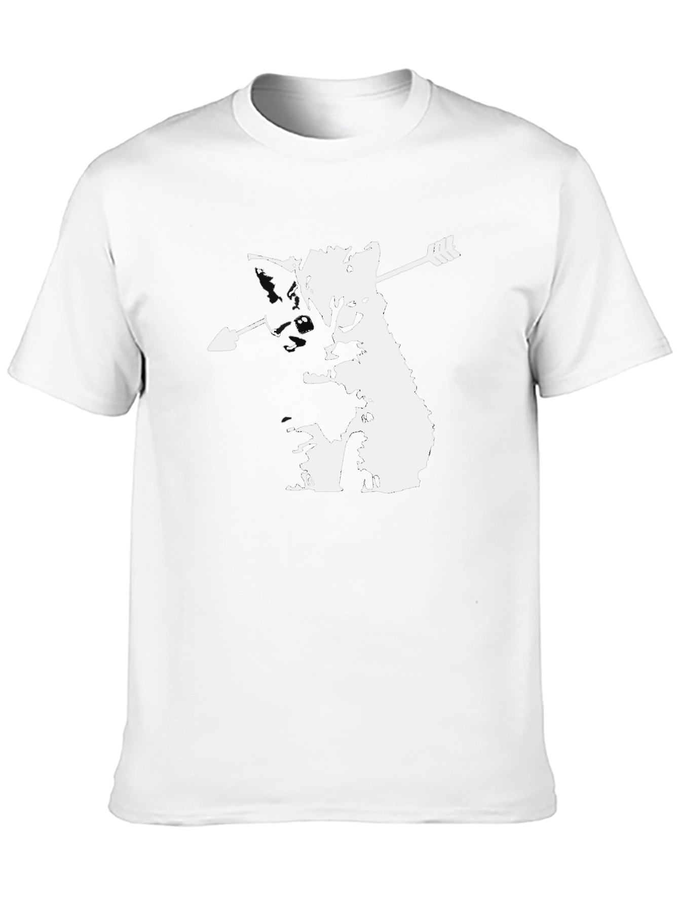 Black Arrow Cat Graphic Tee - Black Cotton T-Shirt view 10