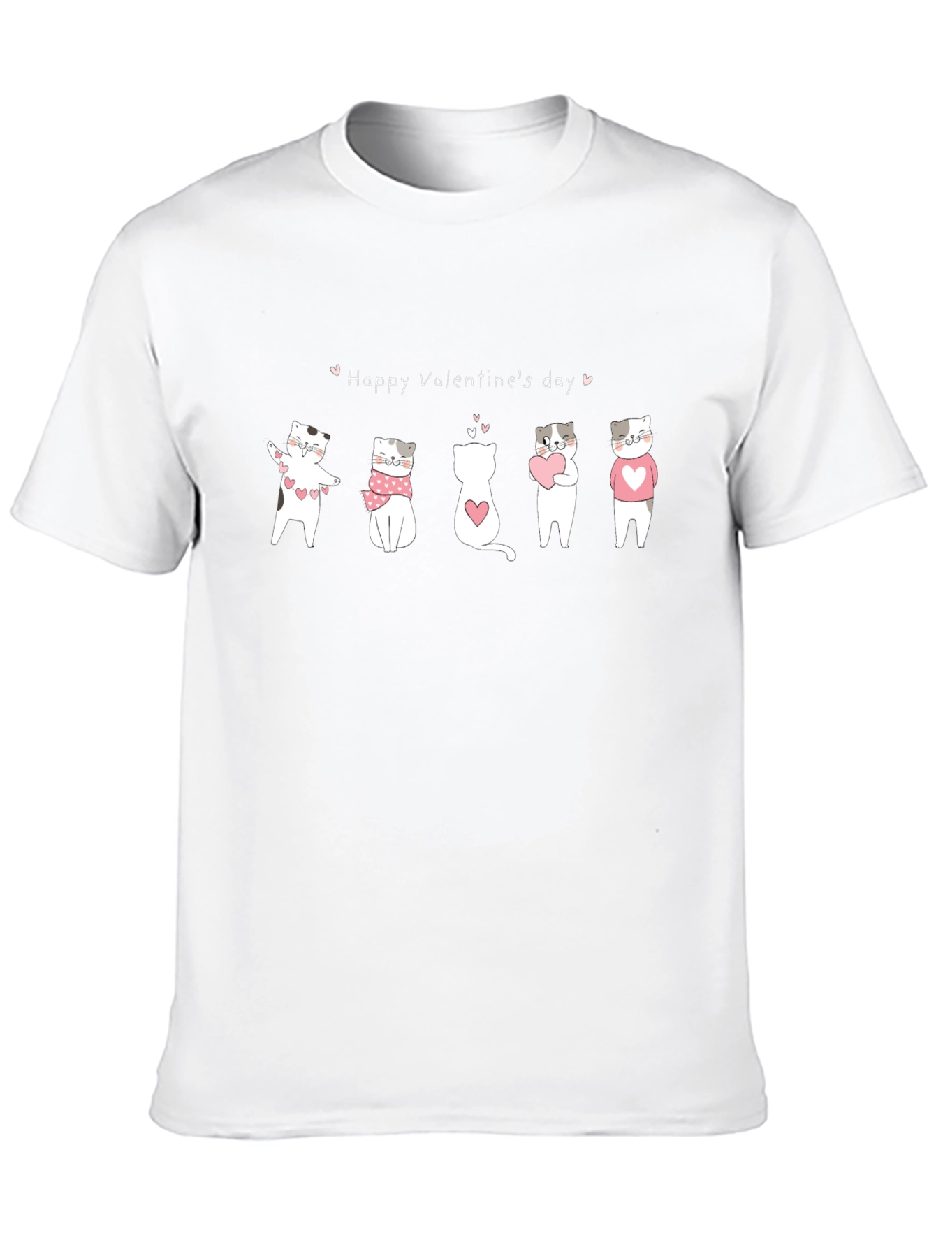 Black Valentine's Day Cat Graphic T-Shirt view 10