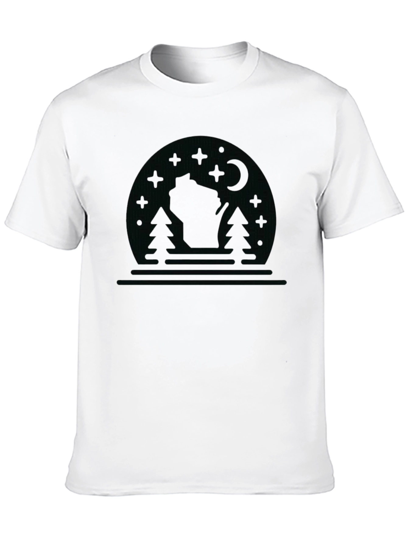 Wisconsin Nature Scene Graphic Tee - Black - 10