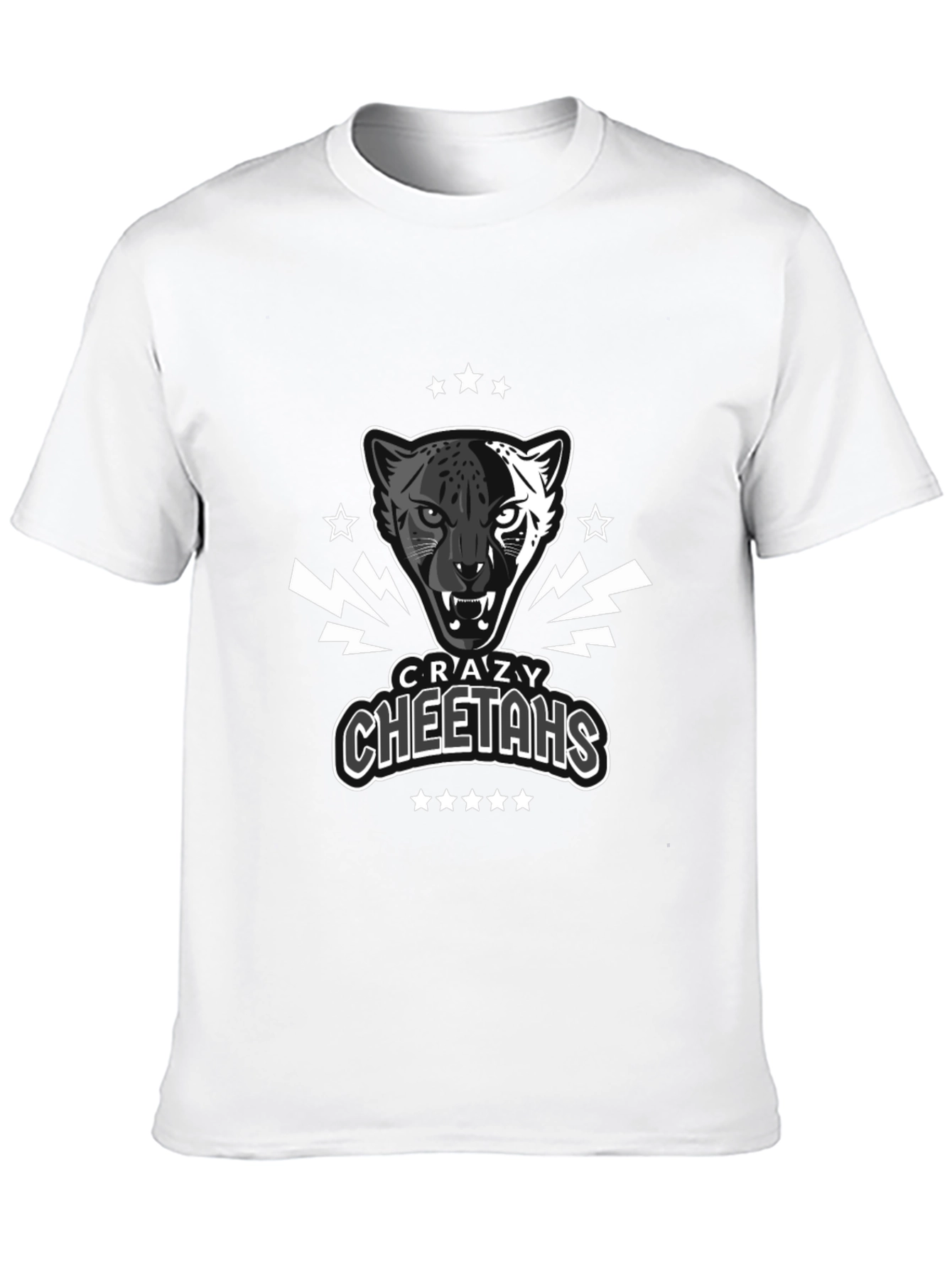 Black Crazy Cheetahs Graphic T-Shirt - Black Cotton Tee view 10