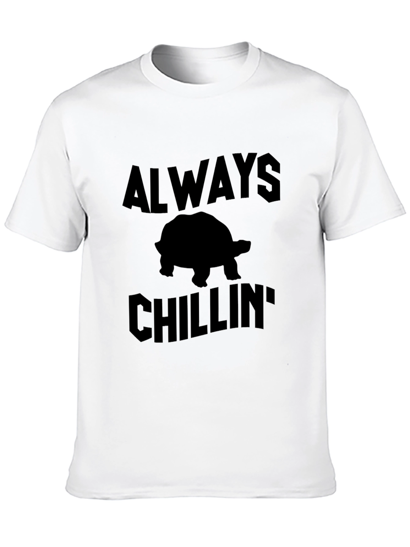 Black Always Chillin' Turtle Black Graphic T-Shirt view 10