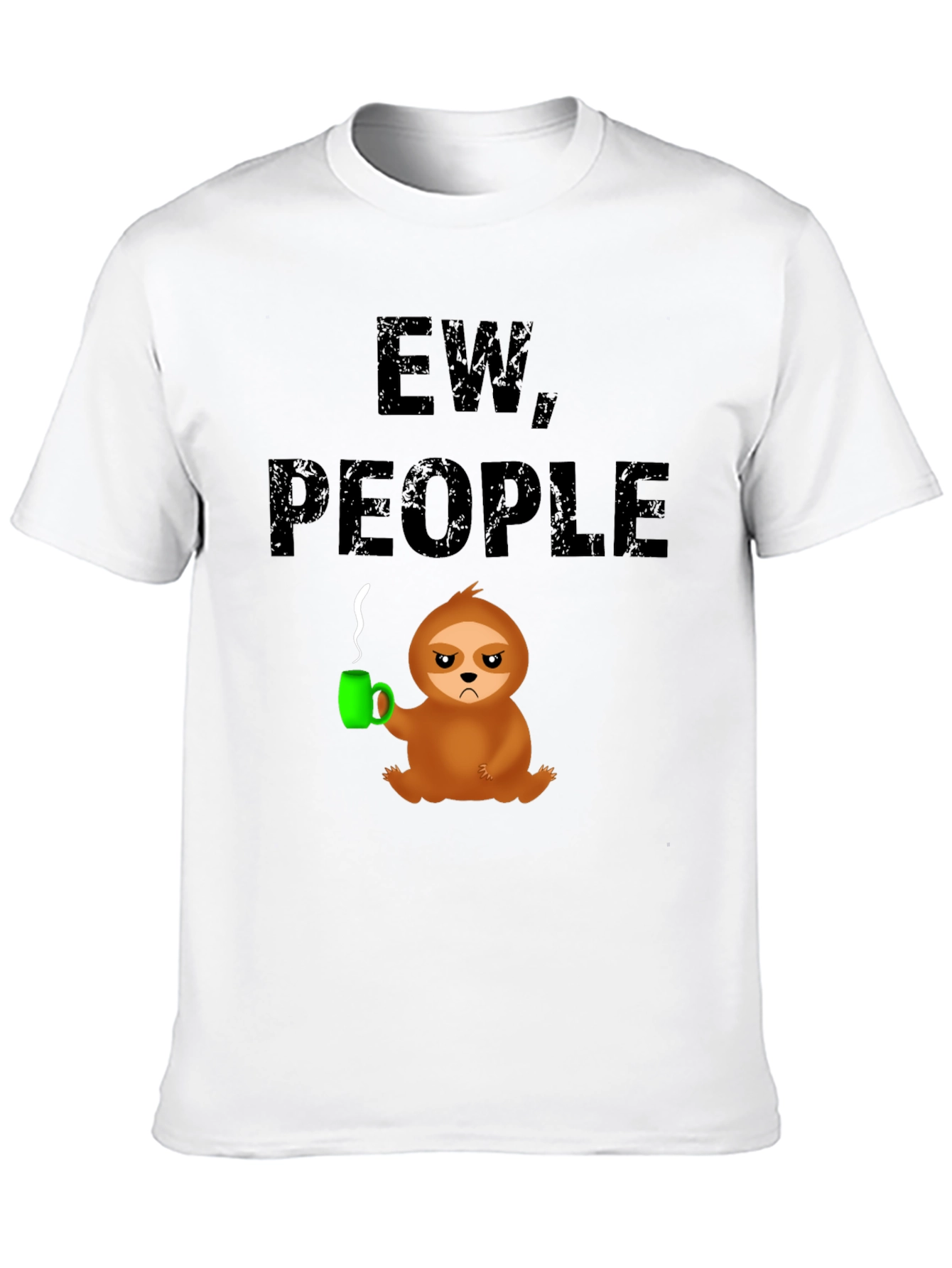 Black Ew People Sloth Graphic Tee - Novelty T-Shirt view 10