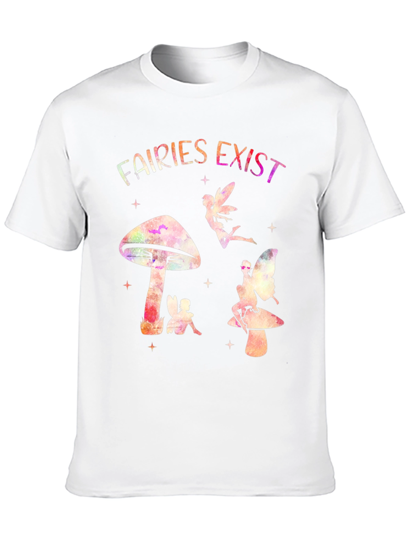 Black Fairies Exist Graphic Tee - Mushroom Fairycore Shirt view 10