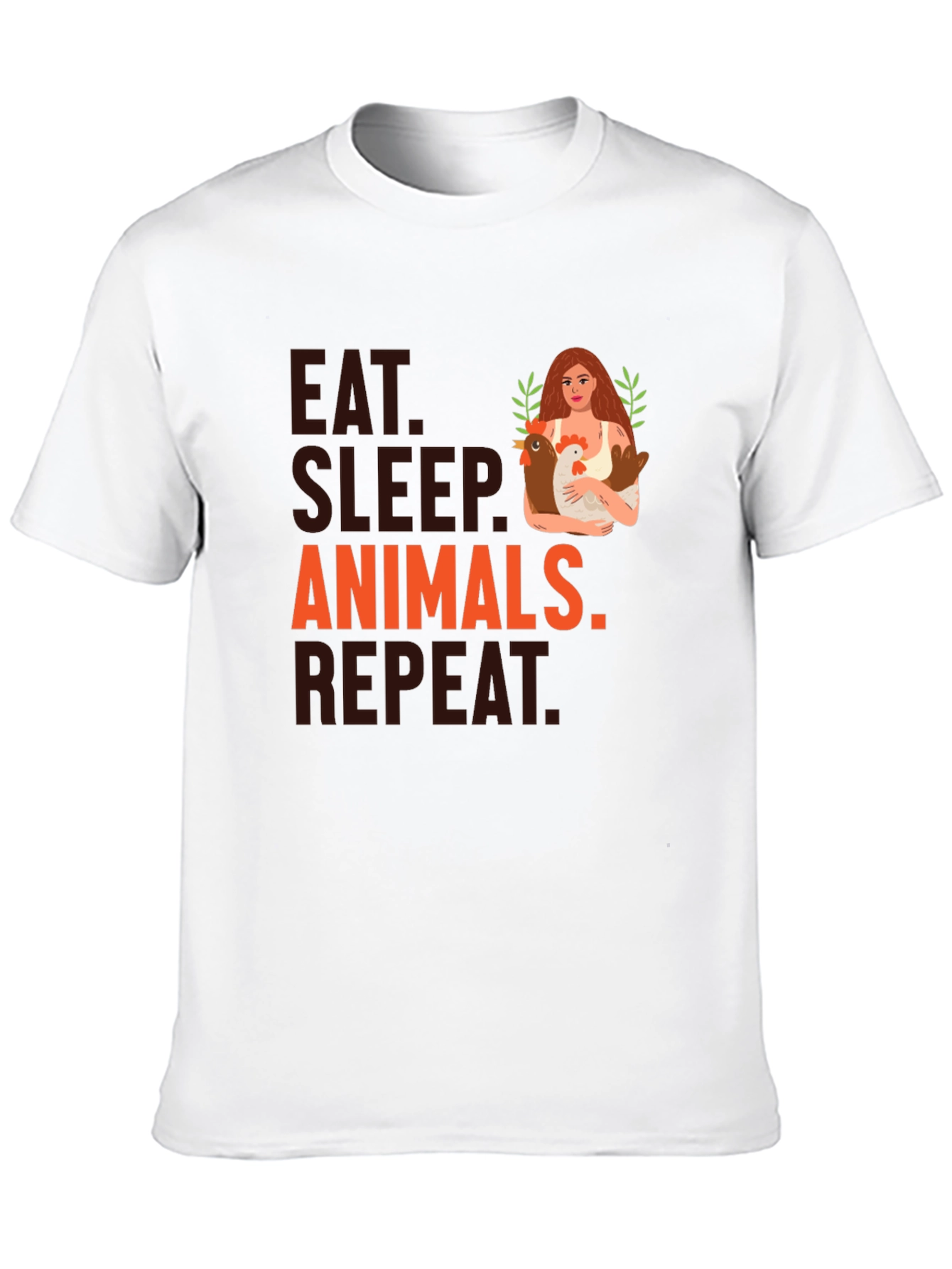 Black Eat Sleep Animals Repeat T-Shirt view 10