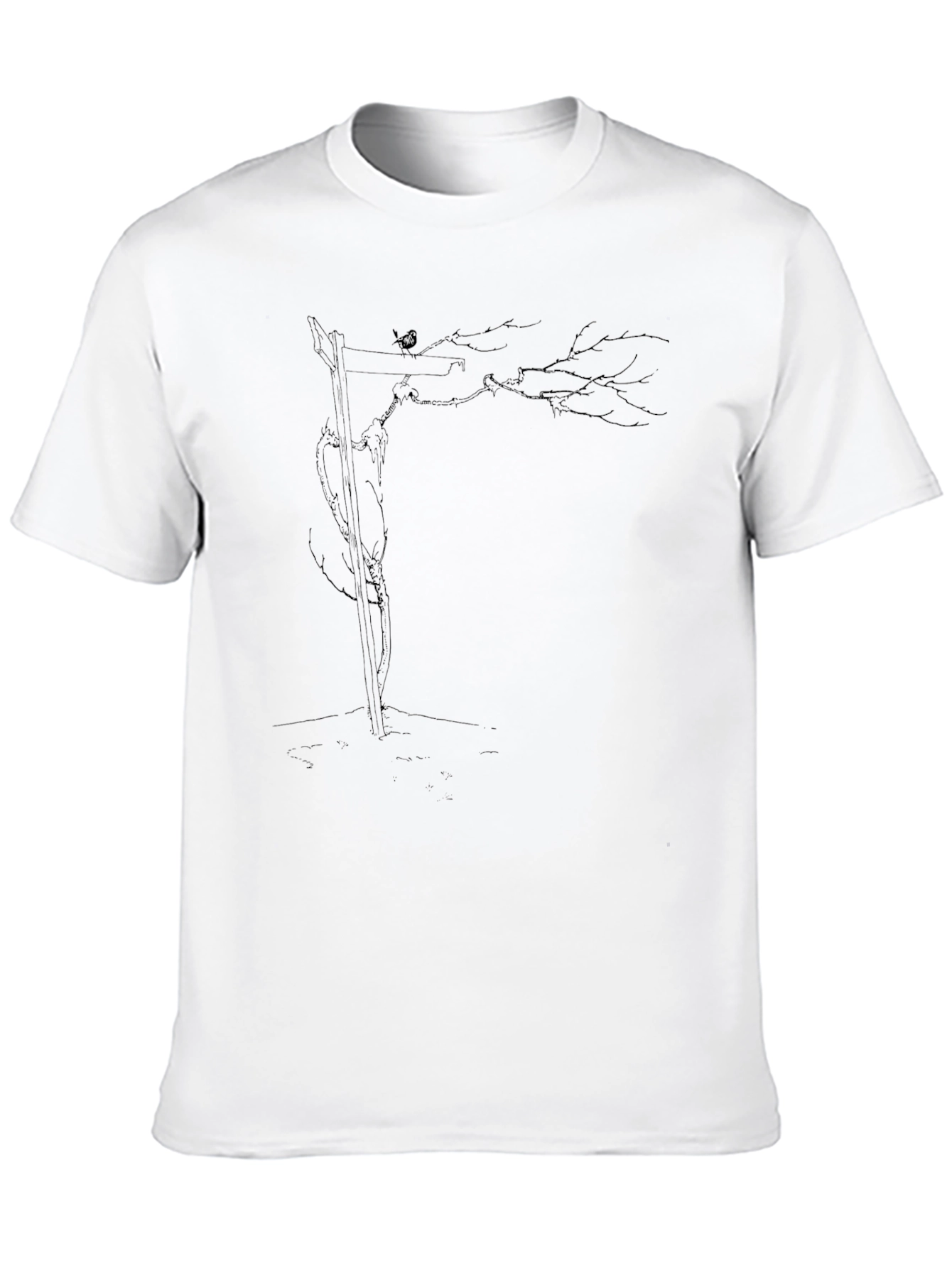Black Black T-Shirt with Grim Reaper Tree Design view 10