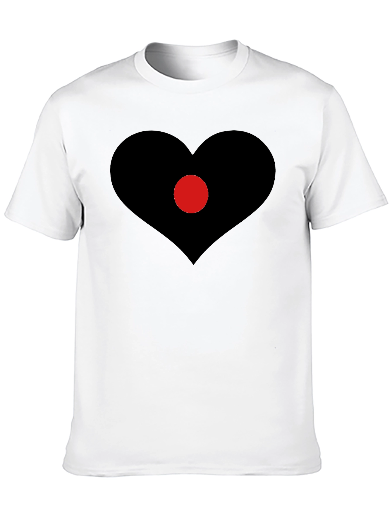 Black Heart Center T-Shirt - Black Graphic Tee view 10