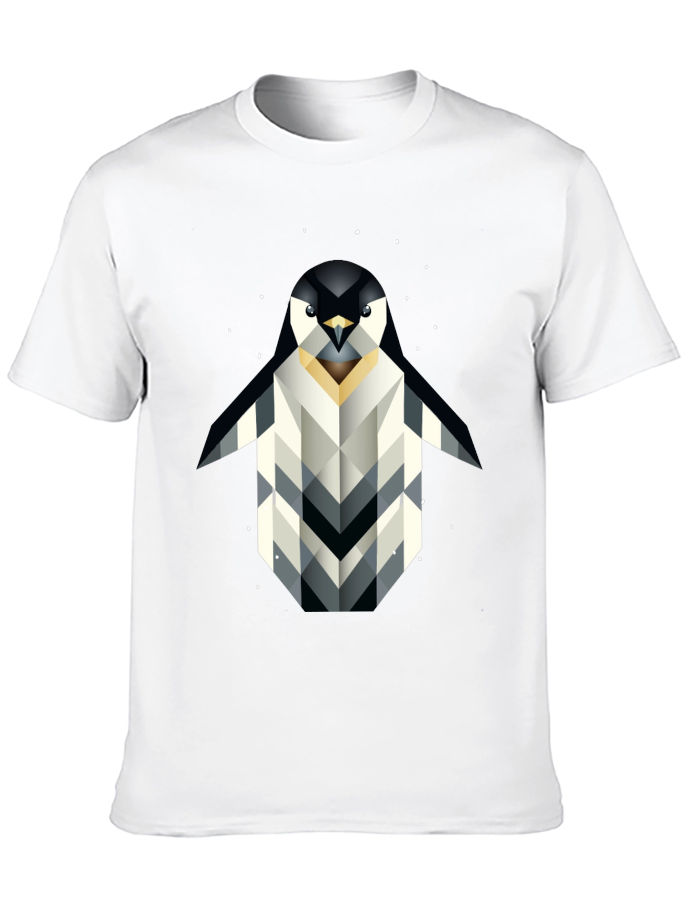 Black Geometric Penguin Graphic T-Shirt - Black view 10