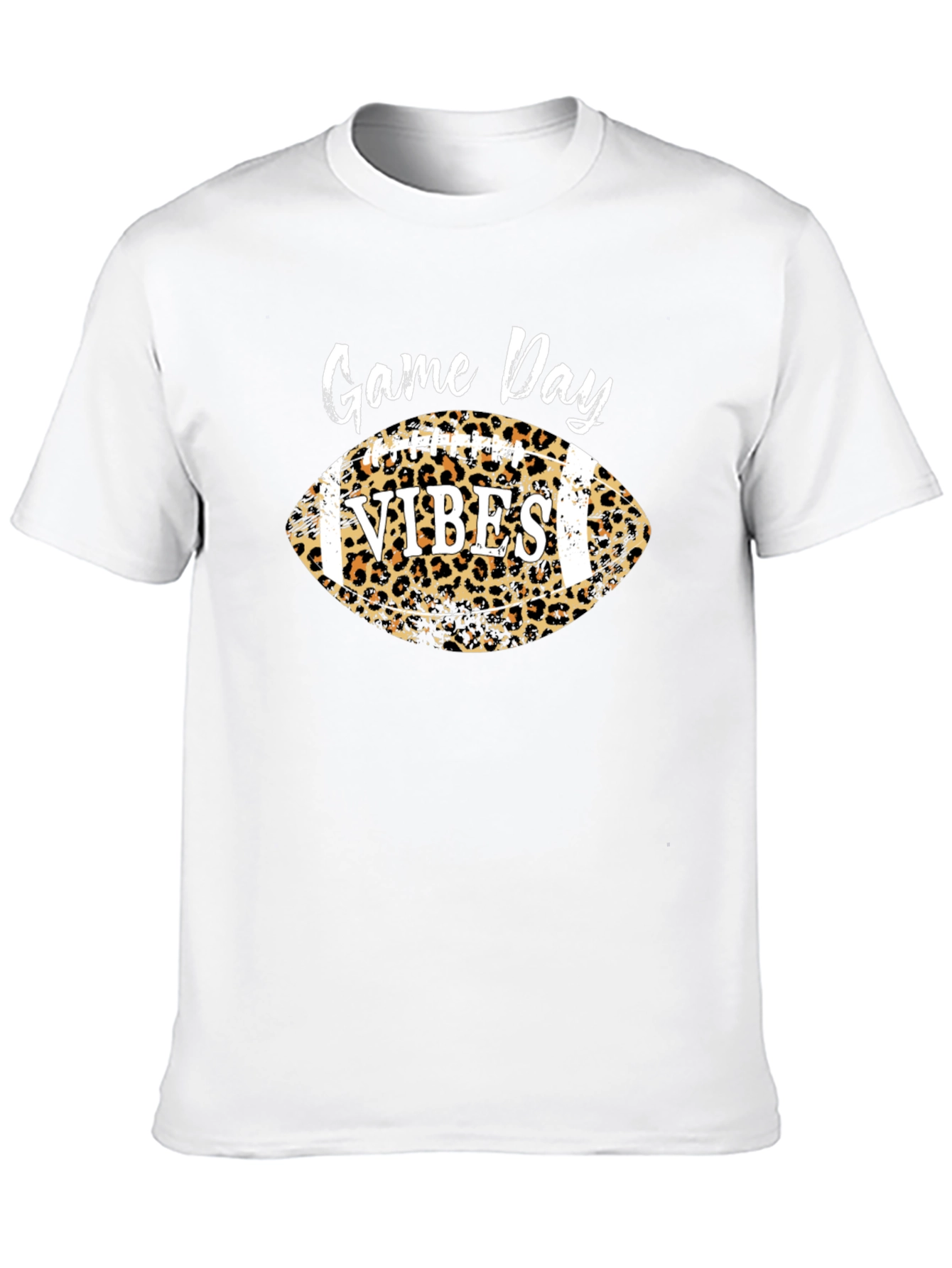 Black Game Day Vibes Football Leopard Print T-Shirt view 10