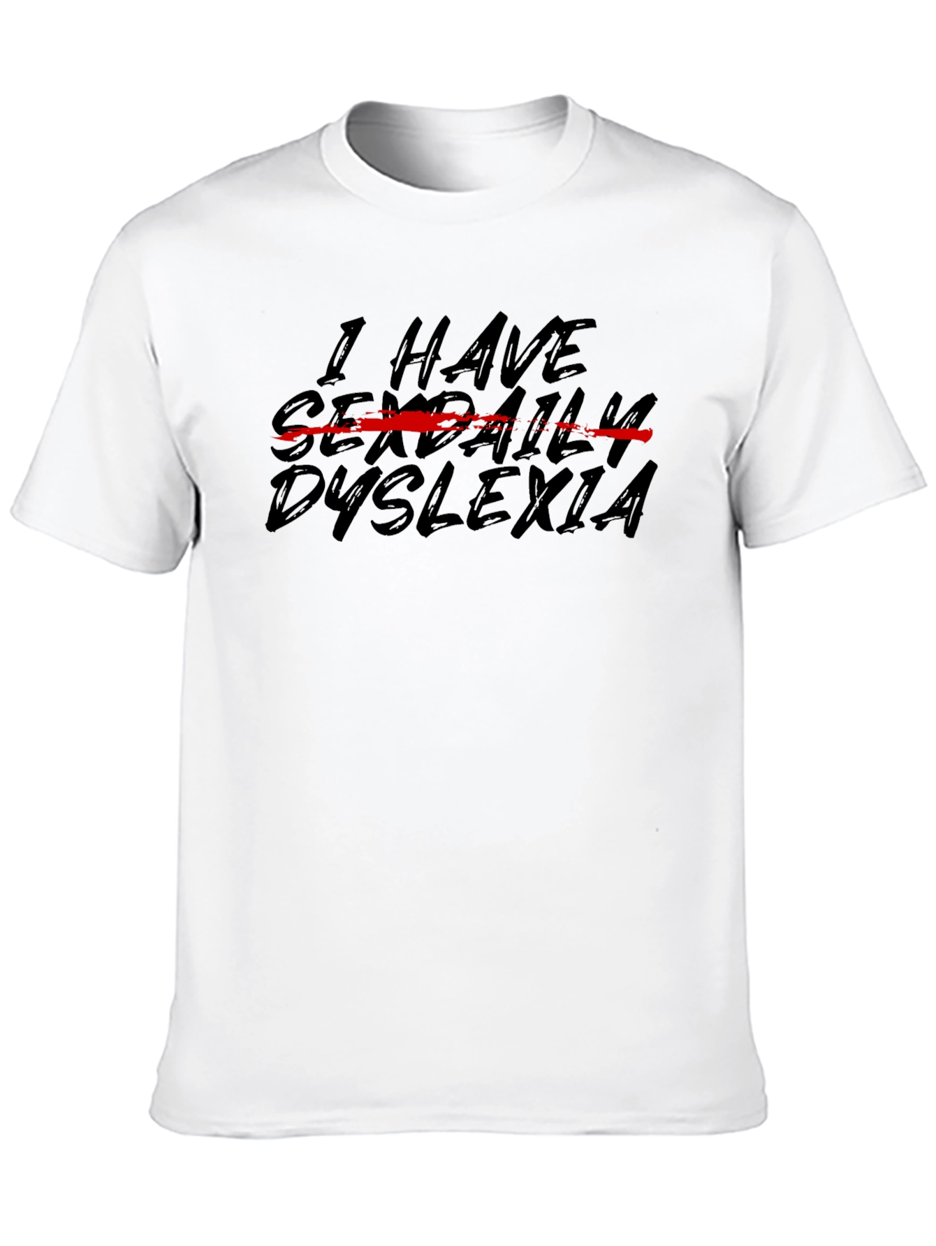 Black Humorous 'Sexual Dyslexia' Graphic T-Shirt view 10