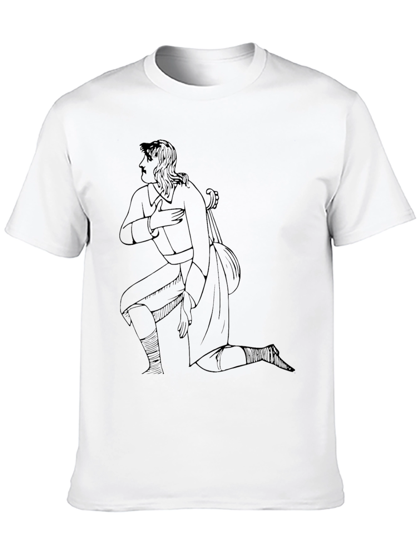 Black Line Art Graphic Black T-Shirt view 10