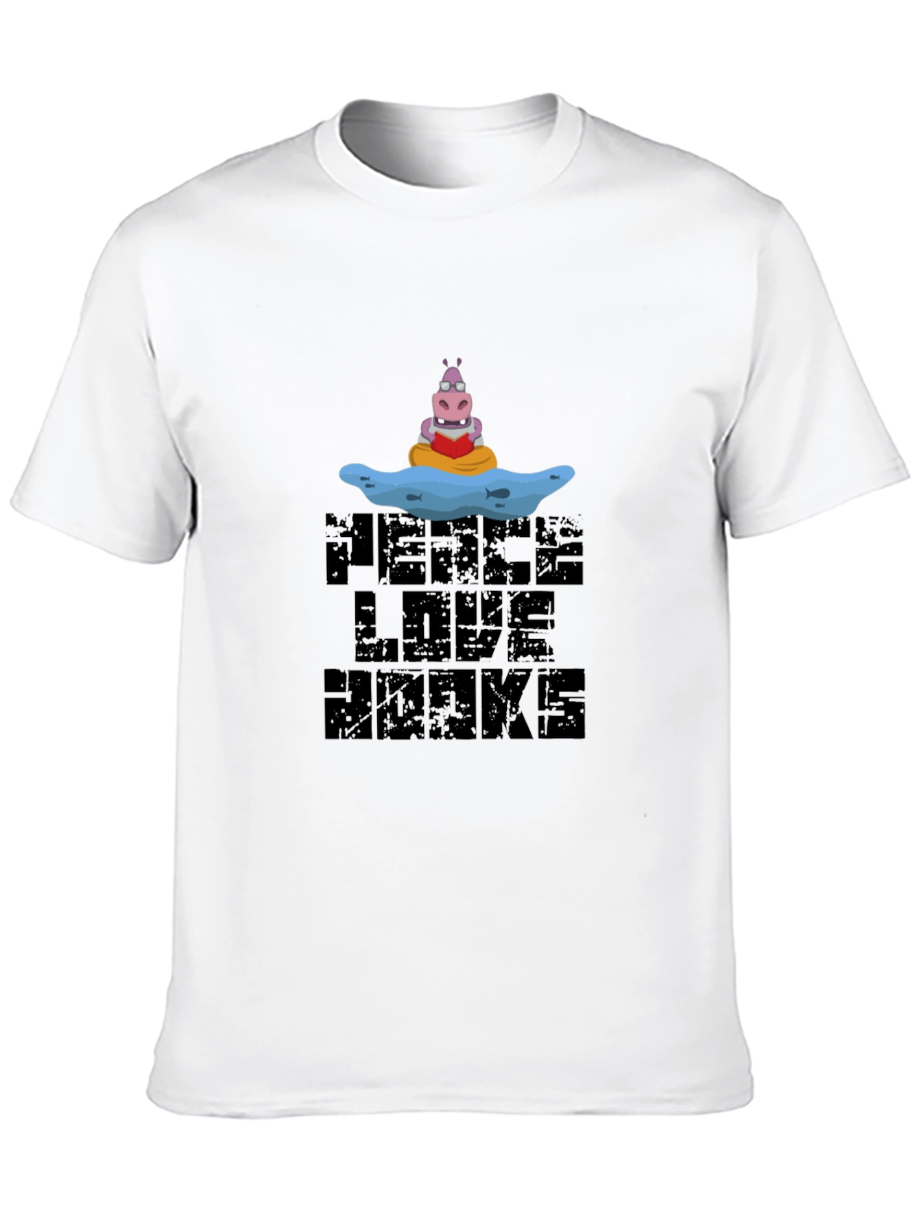 Black Peace Love Hawks Black Graphic Tee view 10