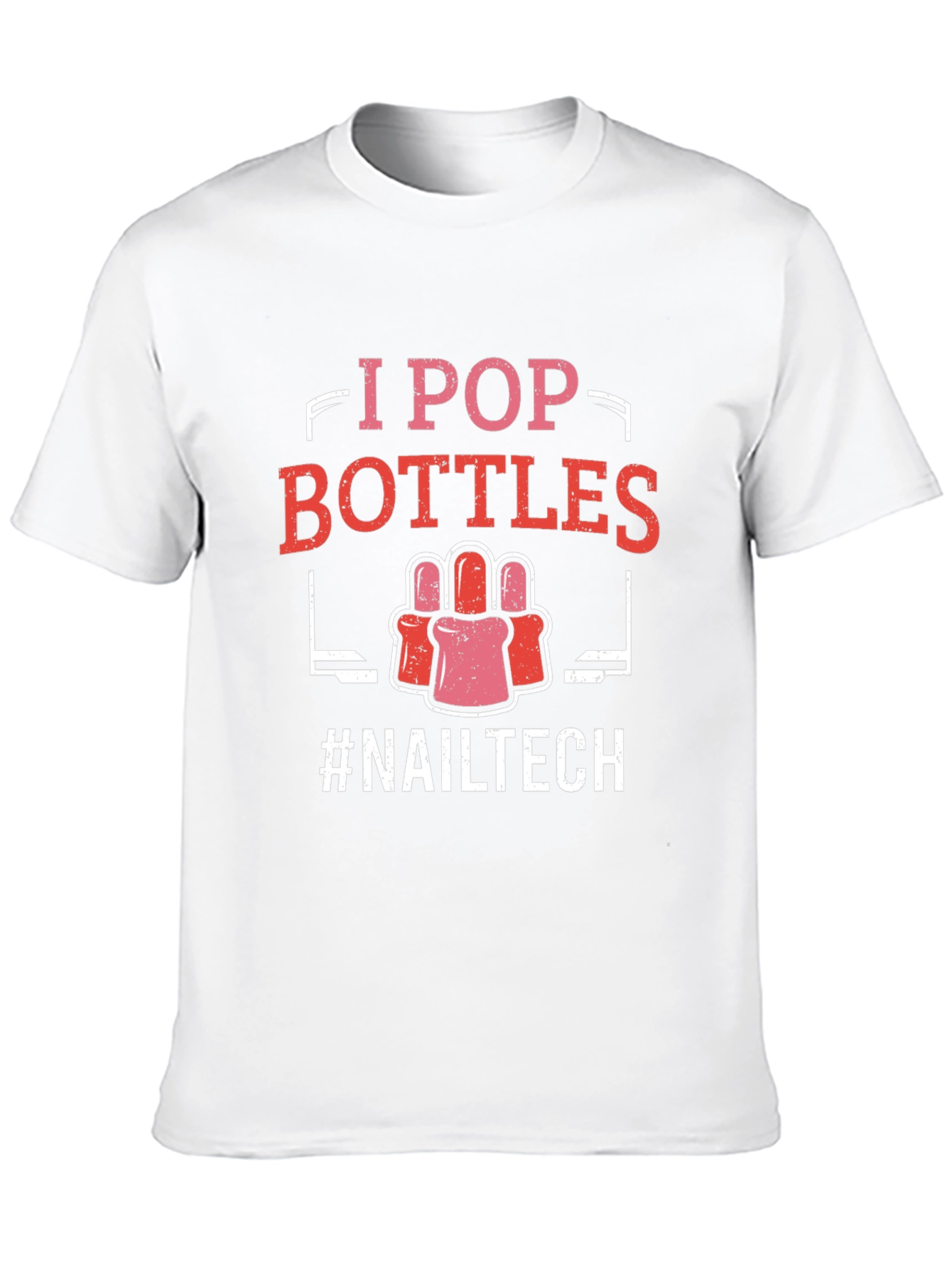 Black I Pop Bottles Nail Tech T-Shirt view 10