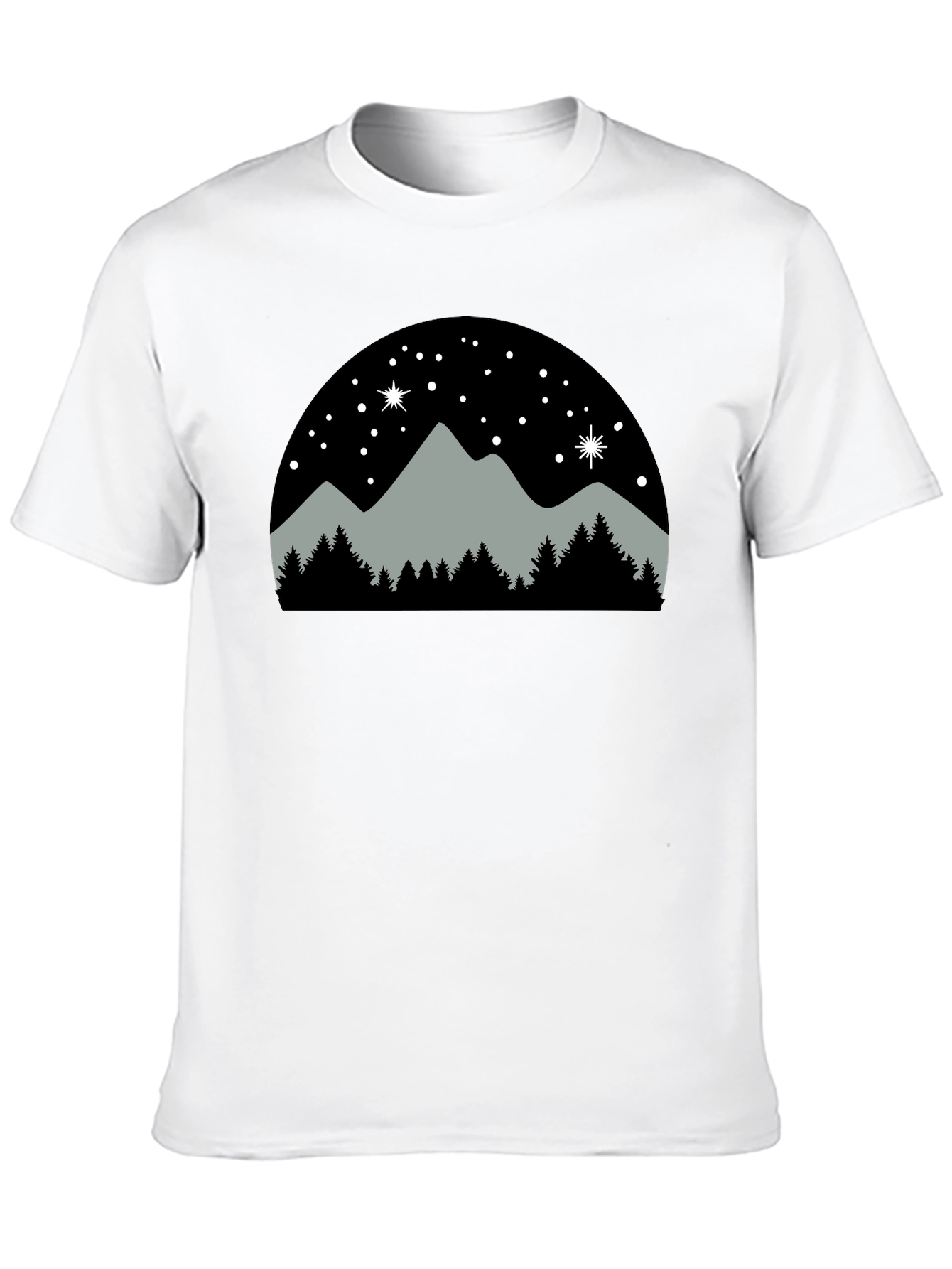 Black Mountain Night Scene T-Shirt view 10