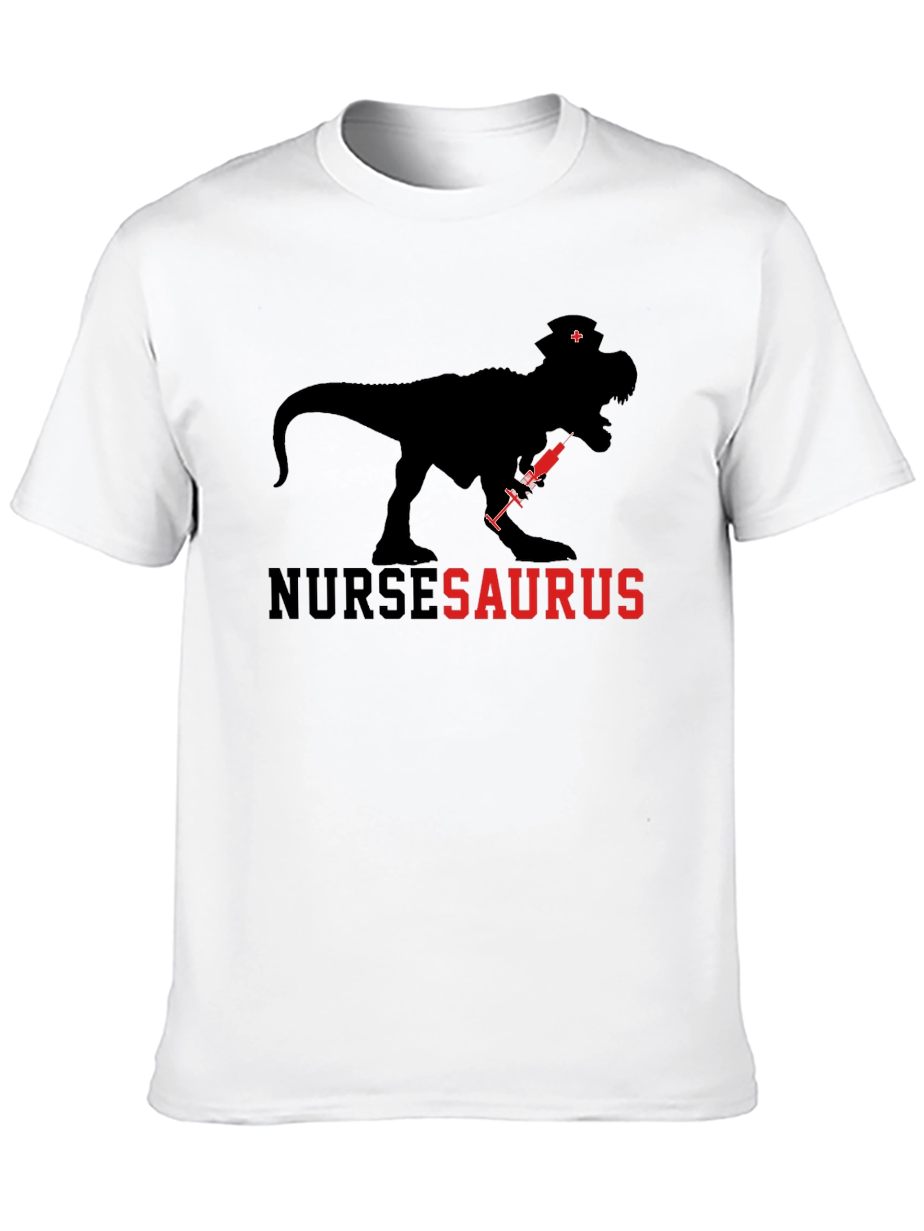 Black NurseSaurus T-Shirt: Dinosaur Nurse Tee view 10