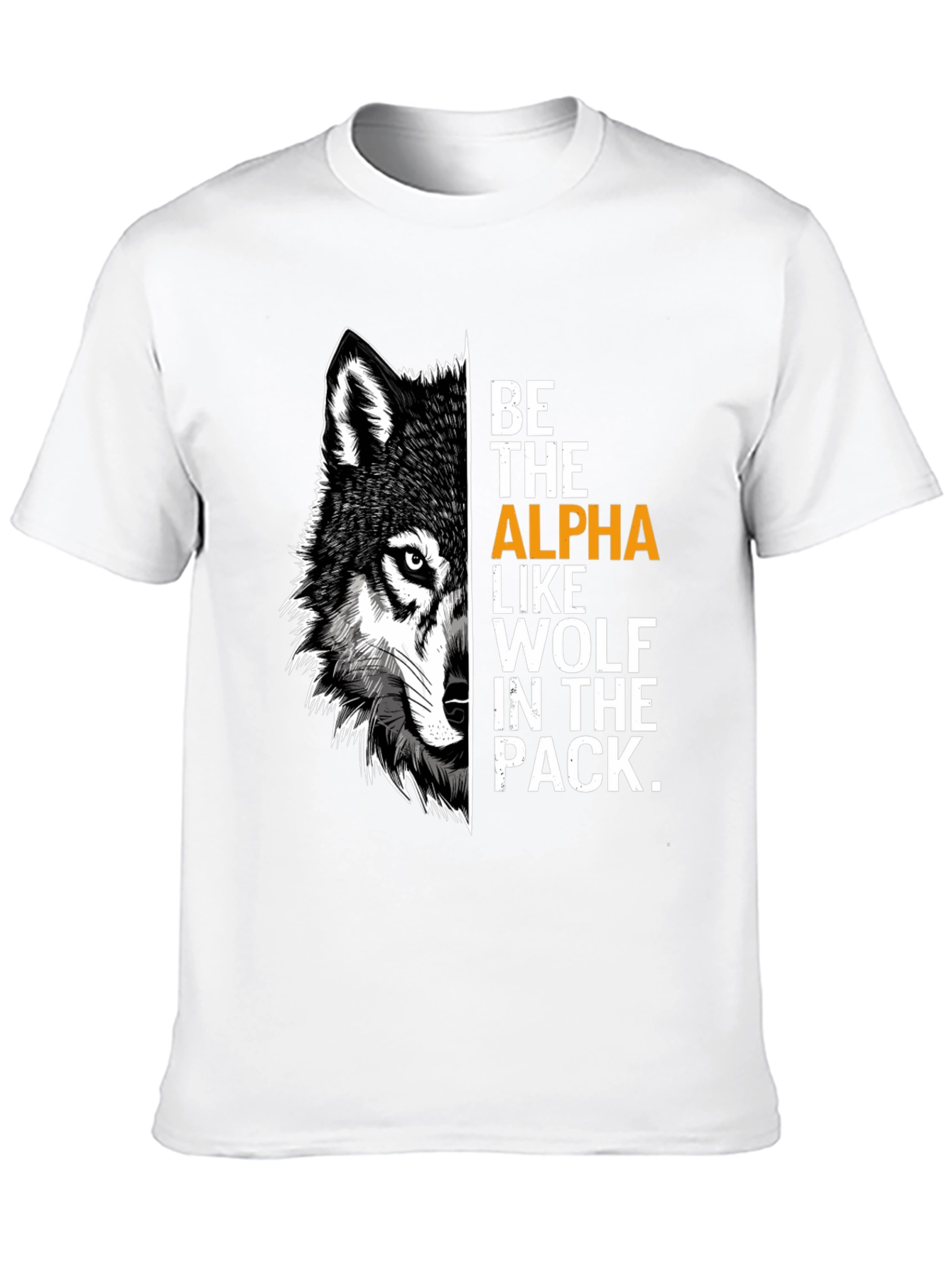 Black Be the Alpha Wolf Graphic Print T-Shirt view 10