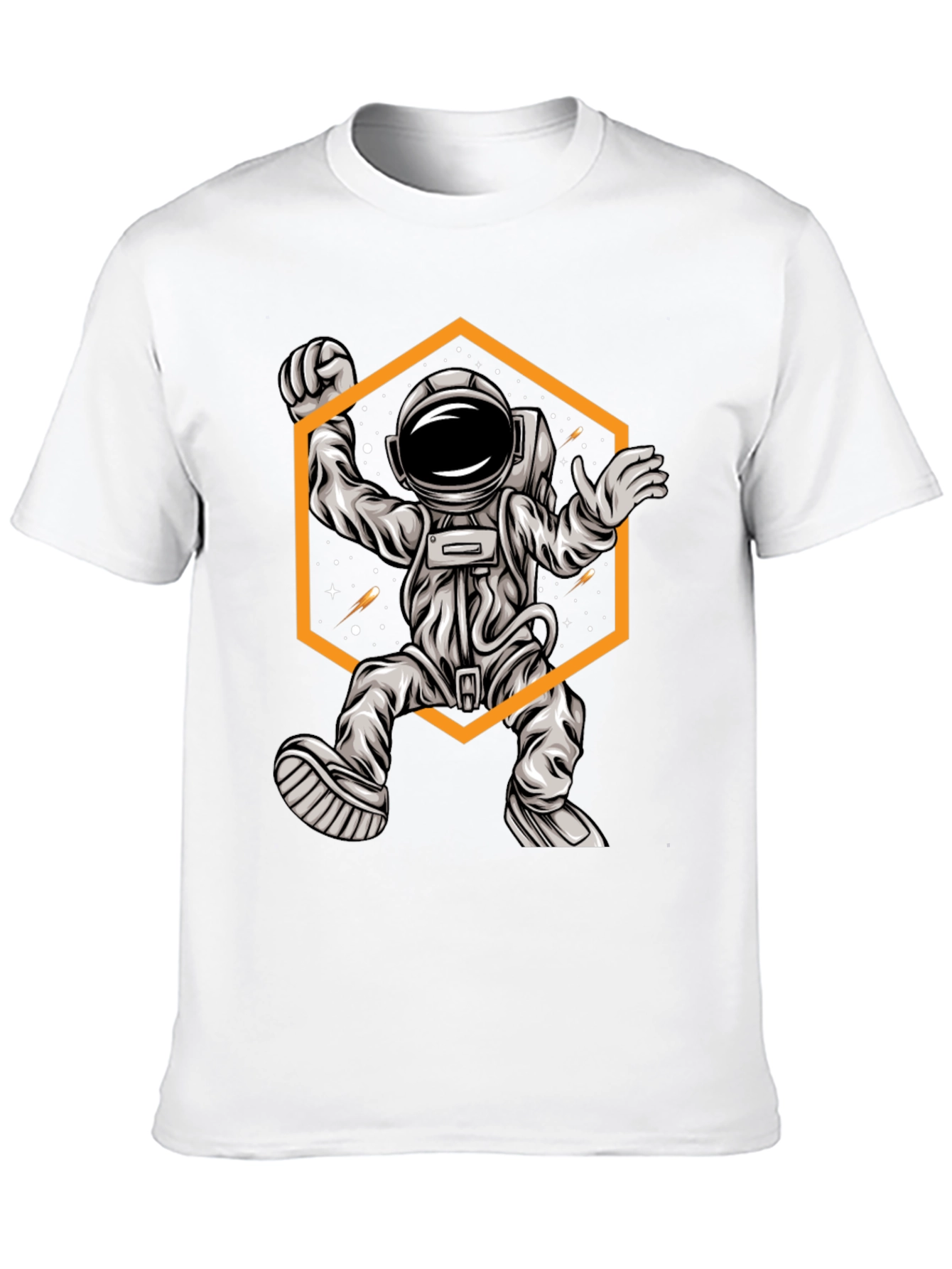 Black Astronaut Graphic Tee - Black Cotton T-Shirt view 10