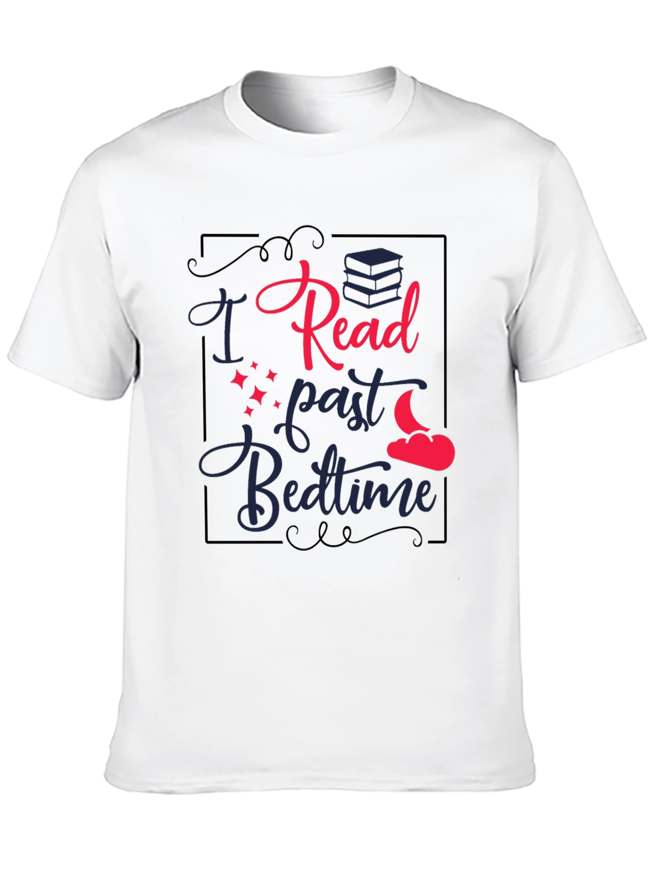 Black I Read Past Bedtime Graphic T-Shirt view 10