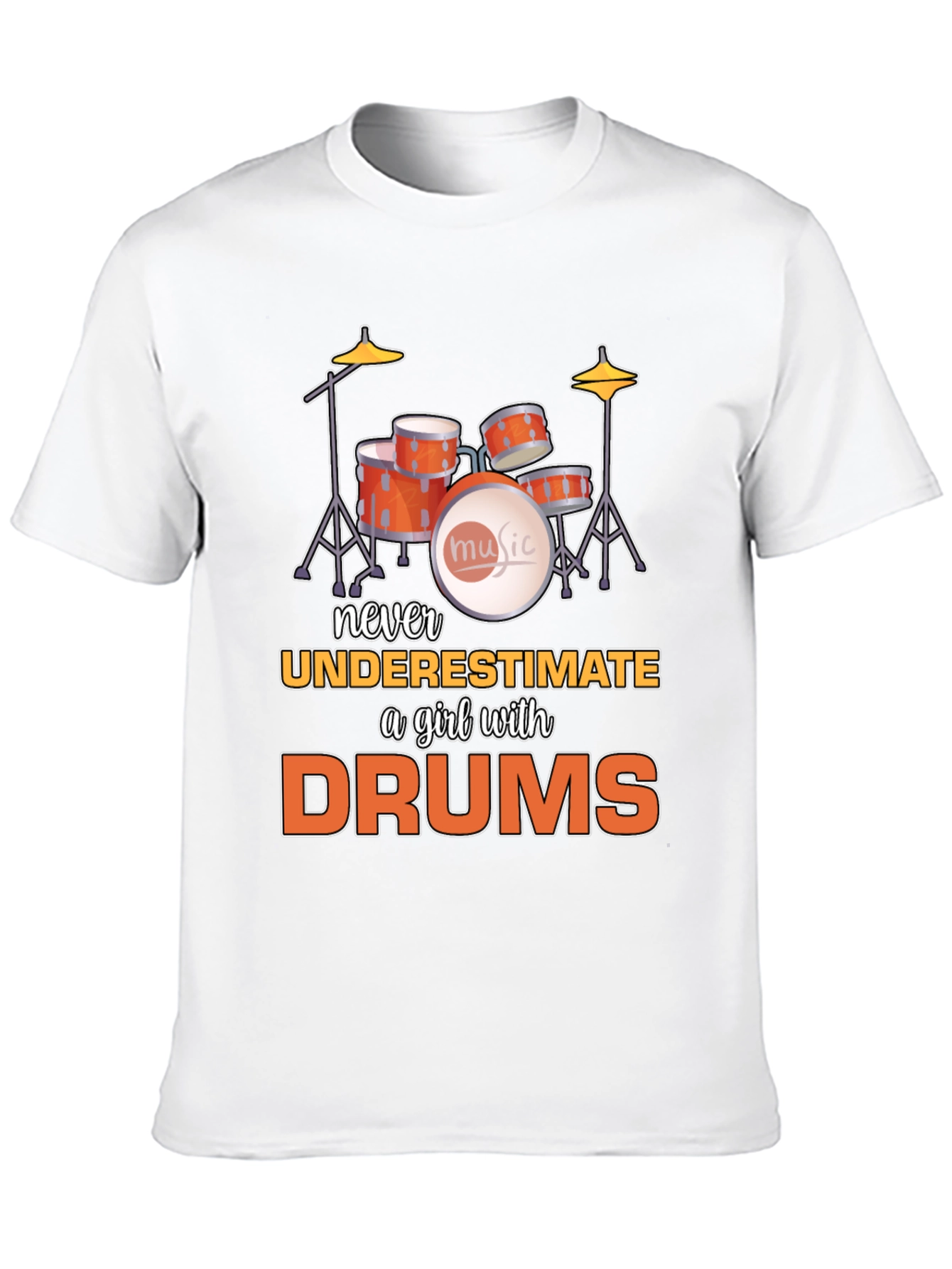 Black Never Underestimate a Girl with Drums T-Shirt view 10