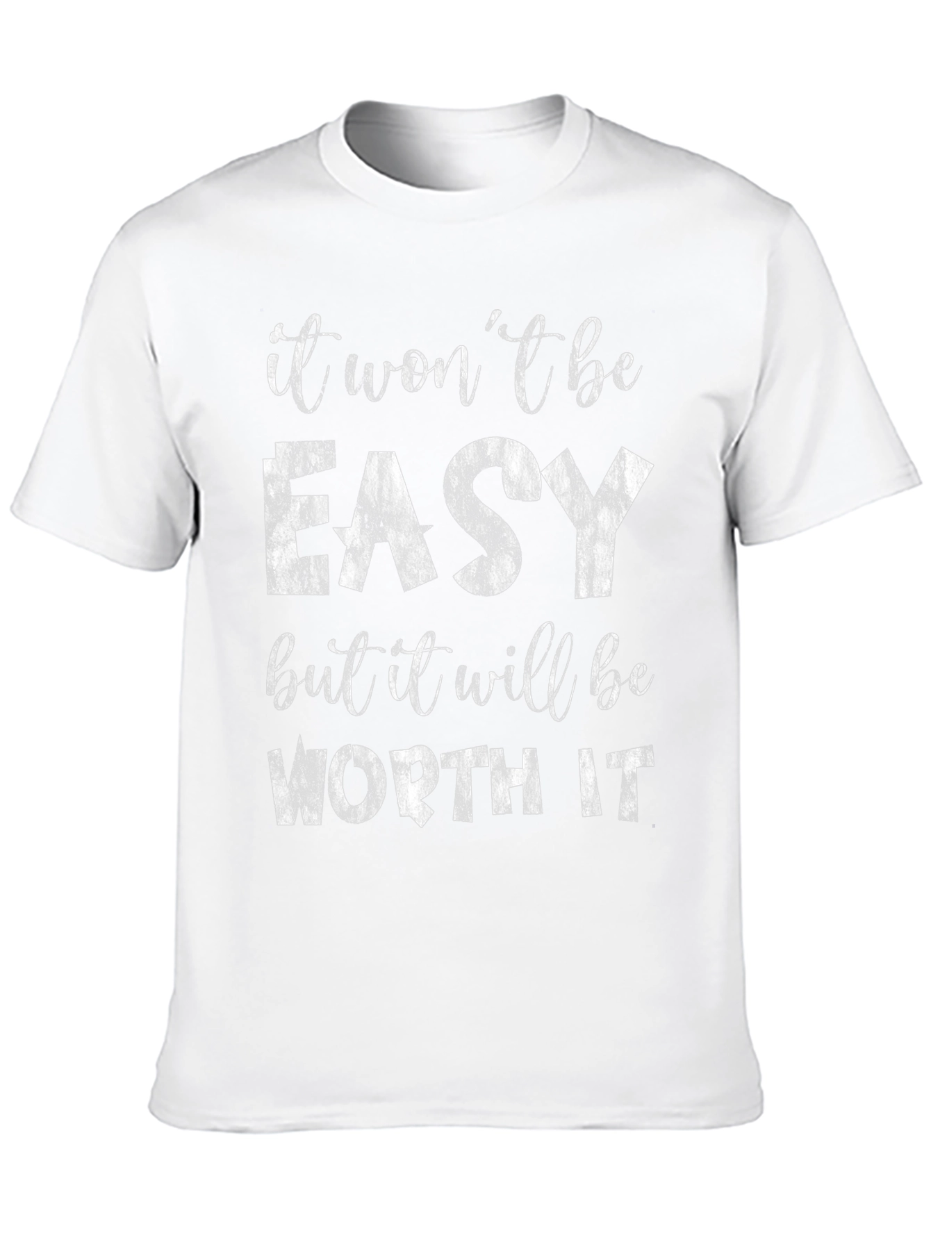 Black Motivational Graphic Tee - It Won't Be Easy, Worth It view 10