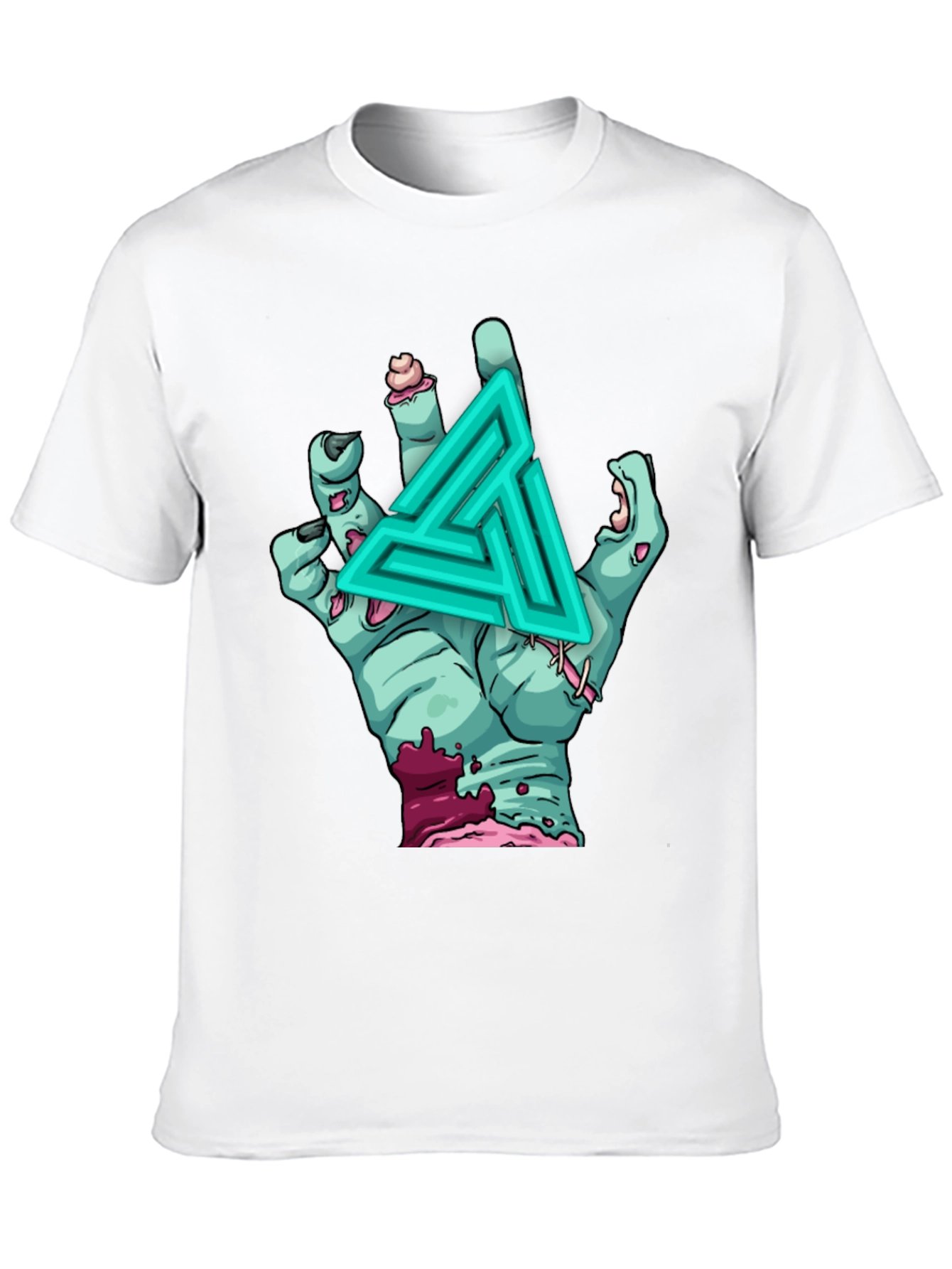 Black Zombie Hand Graphic T-Shirt - Unique Design view 10