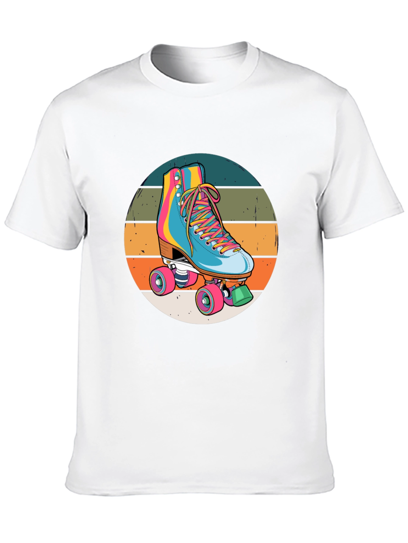 Black Retro Roller Skate Graphic Tee view 10