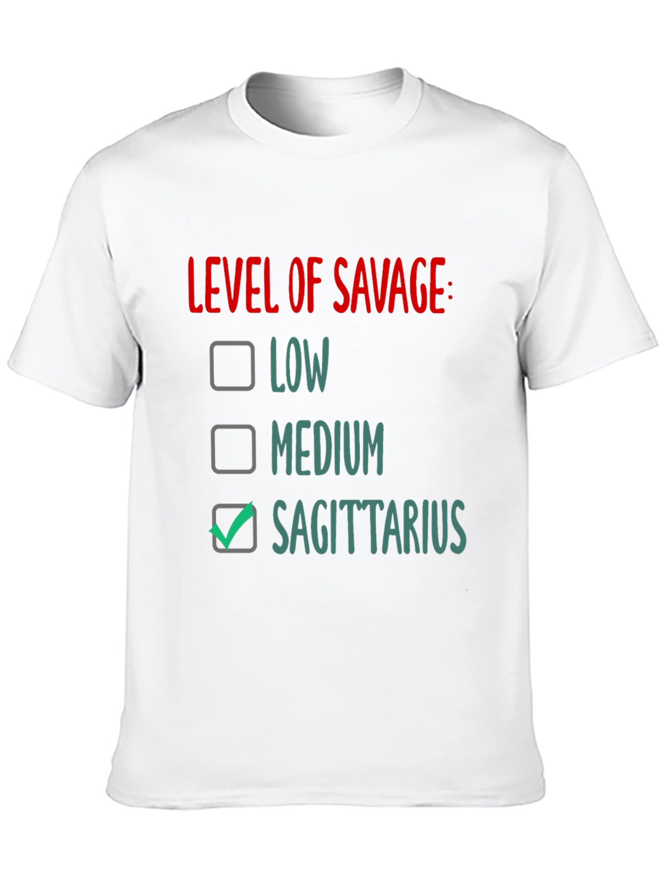 Black Sagittarius Level of Savage Graphic Tee view 10