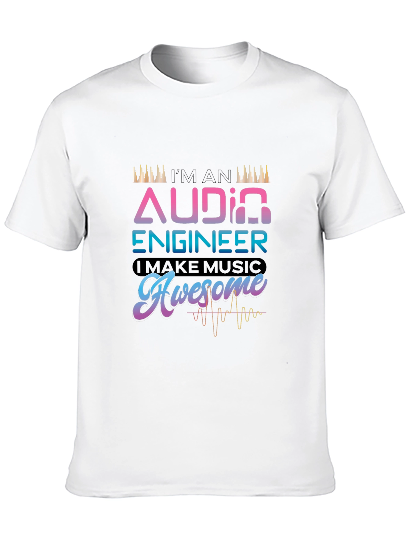 Black Audio Engineer T-Shirt - I Make Music Awesome Tee view 10