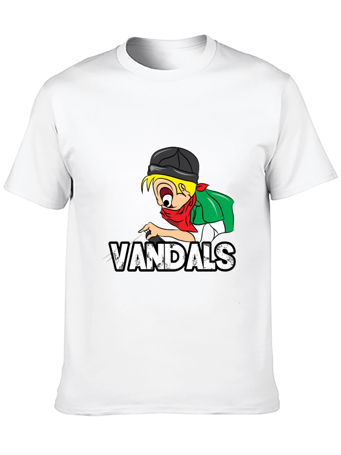 Black Vandals Cartoon Graphic Black T-Shirt view 10
