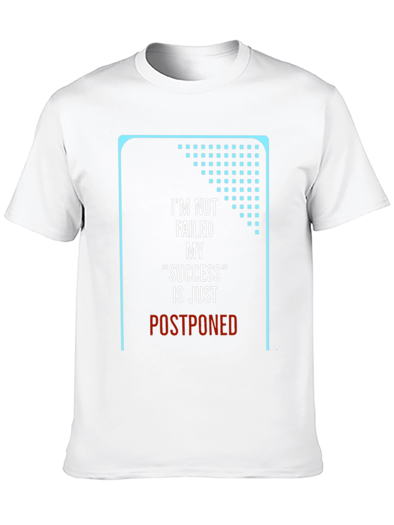 Black Motivational T-Shirt: "Postponed Success" Black Crew Neck view 10