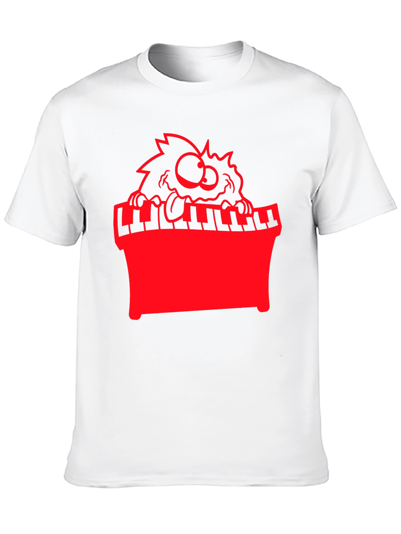 Black Funny Monster Playing Piano Graphic Tee view 10