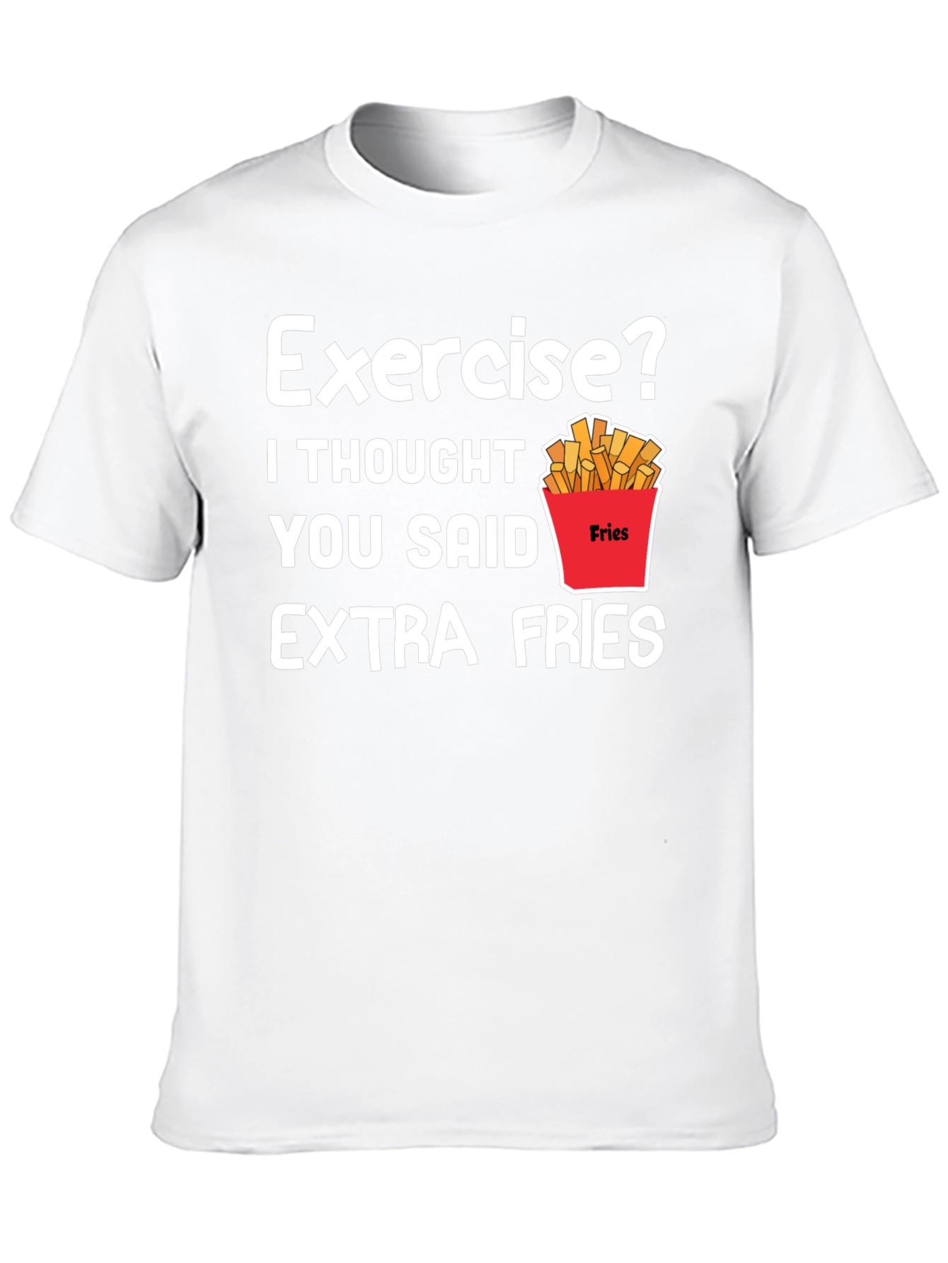 Black Extra Fries T-Shirt - Funny Foodie Tee view 10