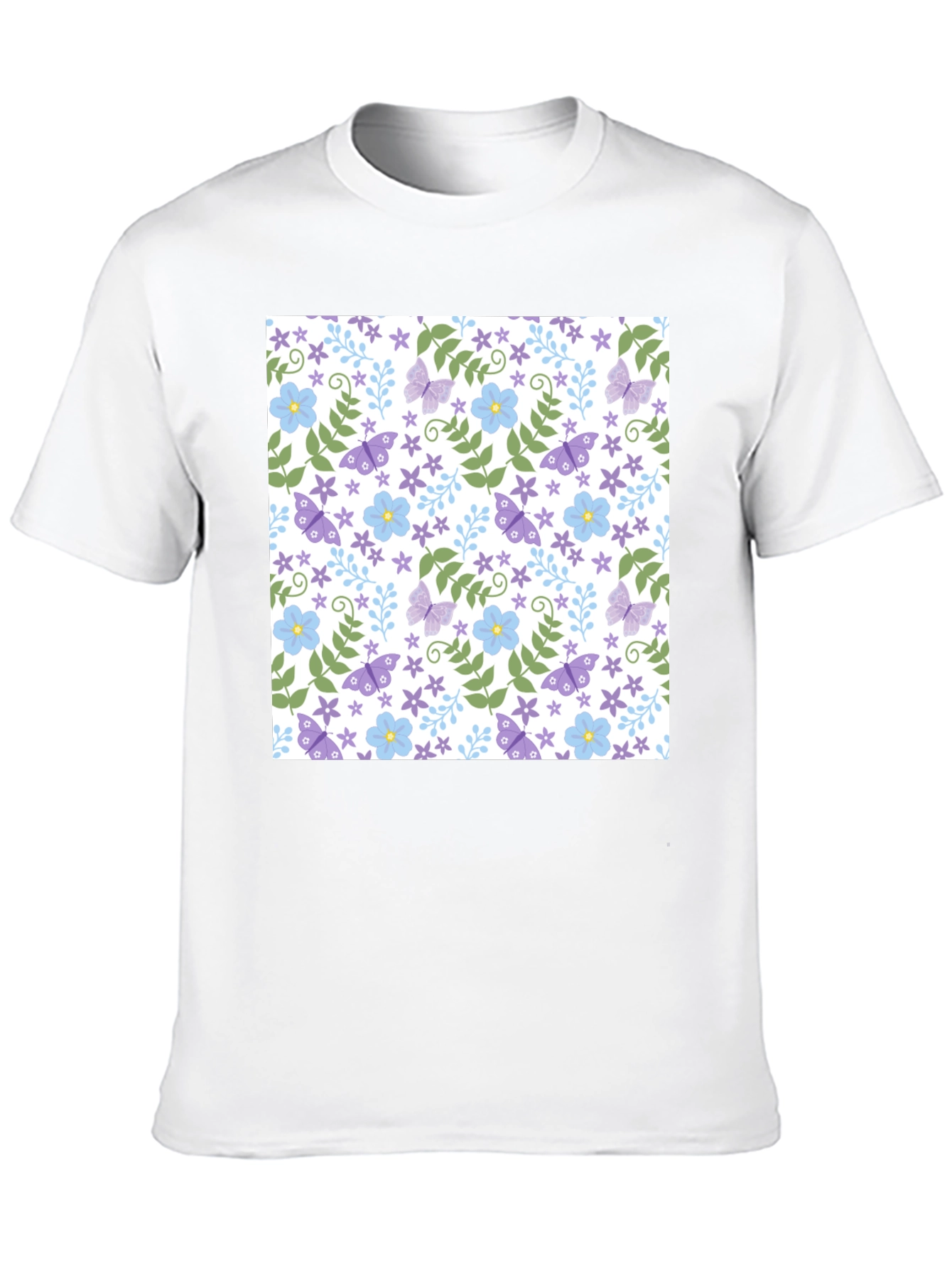 Black Floral Butterfly T-Shirt - Soft Cotton Tee view 10