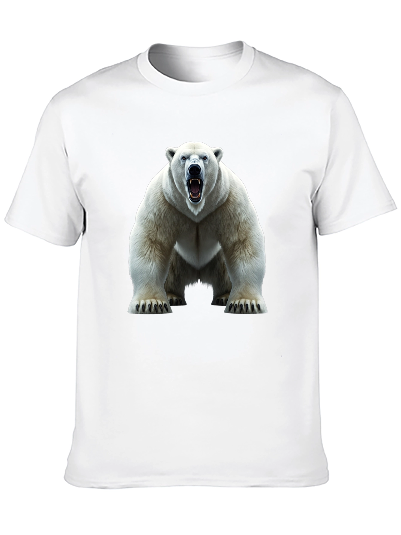 Black Polar Bear Graphic Tee - Fierce Animal Print view 10