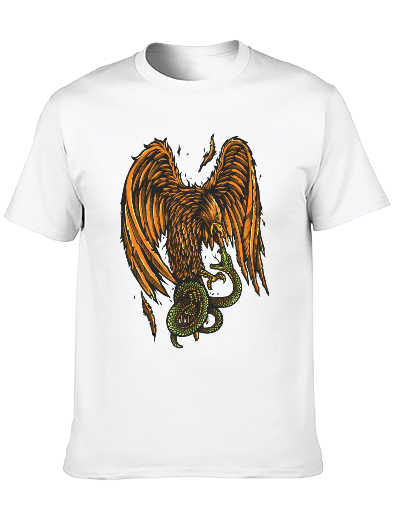 Black Eagle & Snake Graphic T-Shirt - Stylish Mens Tee view 10