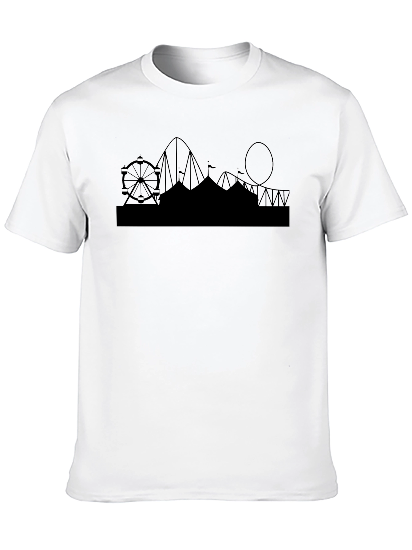 Black Amusement Park Silhouette T-Shirt view 10
