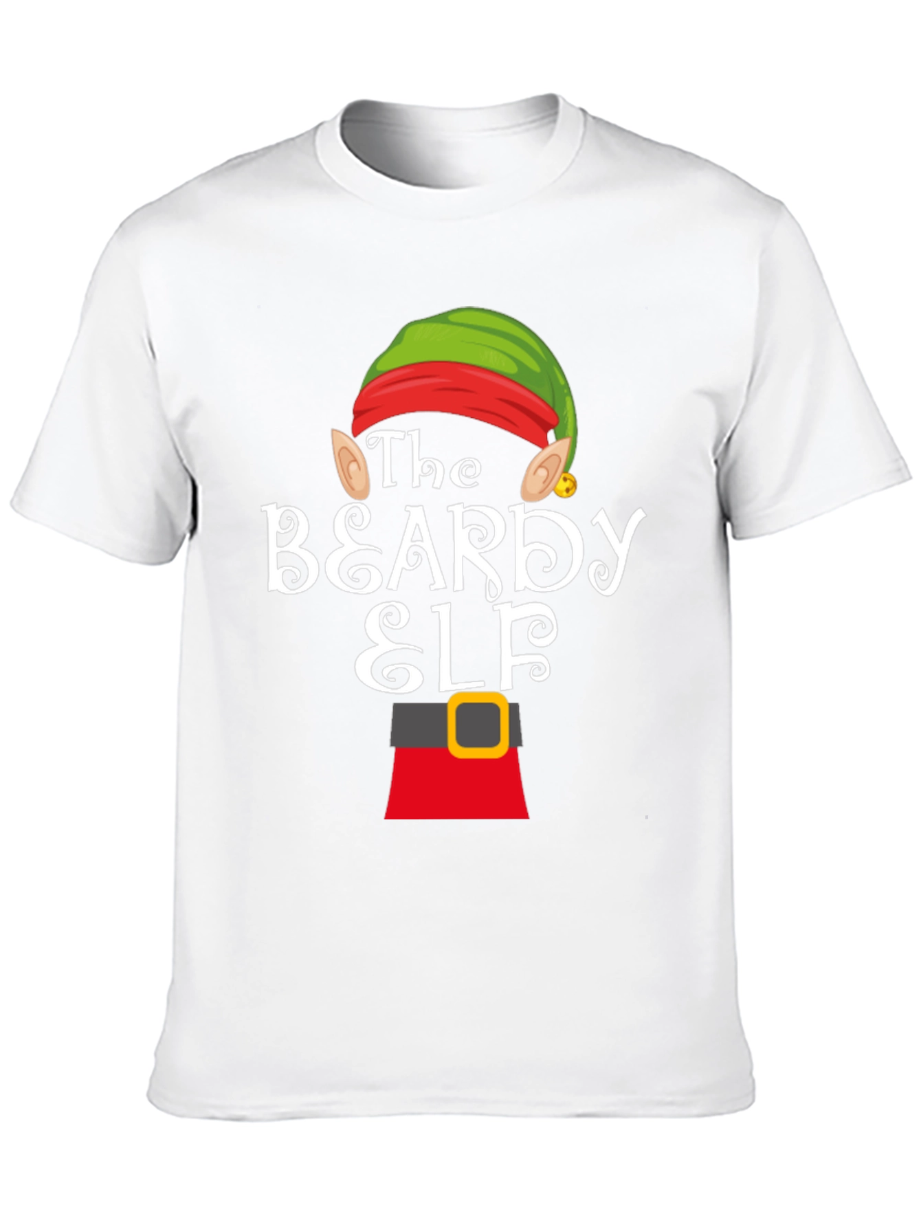 Beardy Elf Graphic T-Shirt - Festive Holiday Apparel - 10