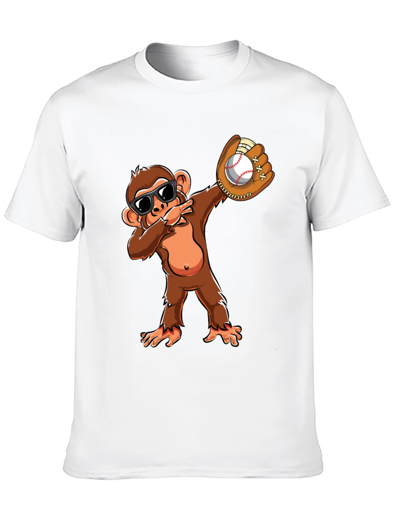 Black Monkey Dabbing Baseball T-Shirt view 10