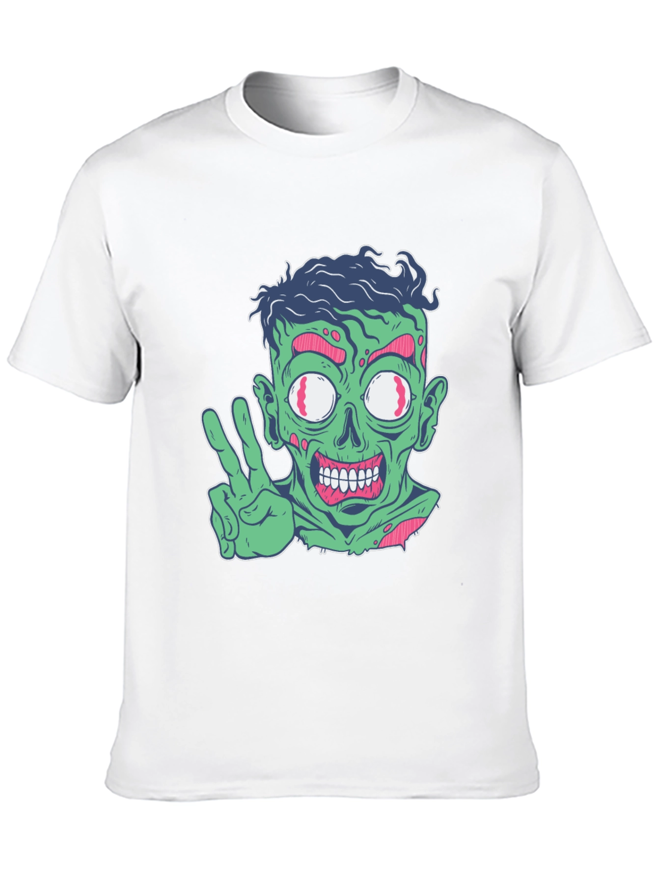 Black Zombie Peace Sign Graphic Tee - Black view 10