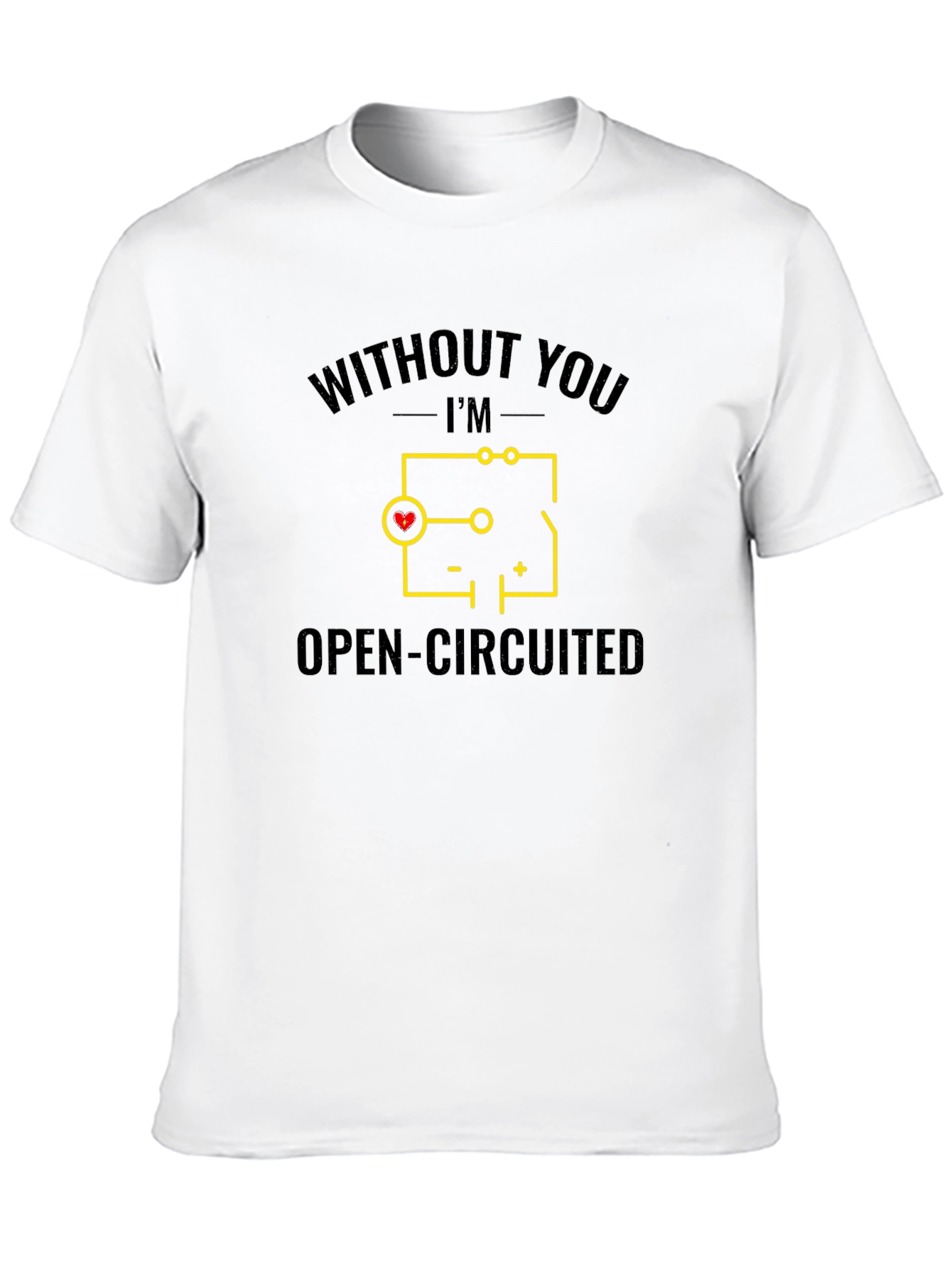 Black Open-Circuited Heart Graphic Tee - Black Cotton T-Shirt view 10