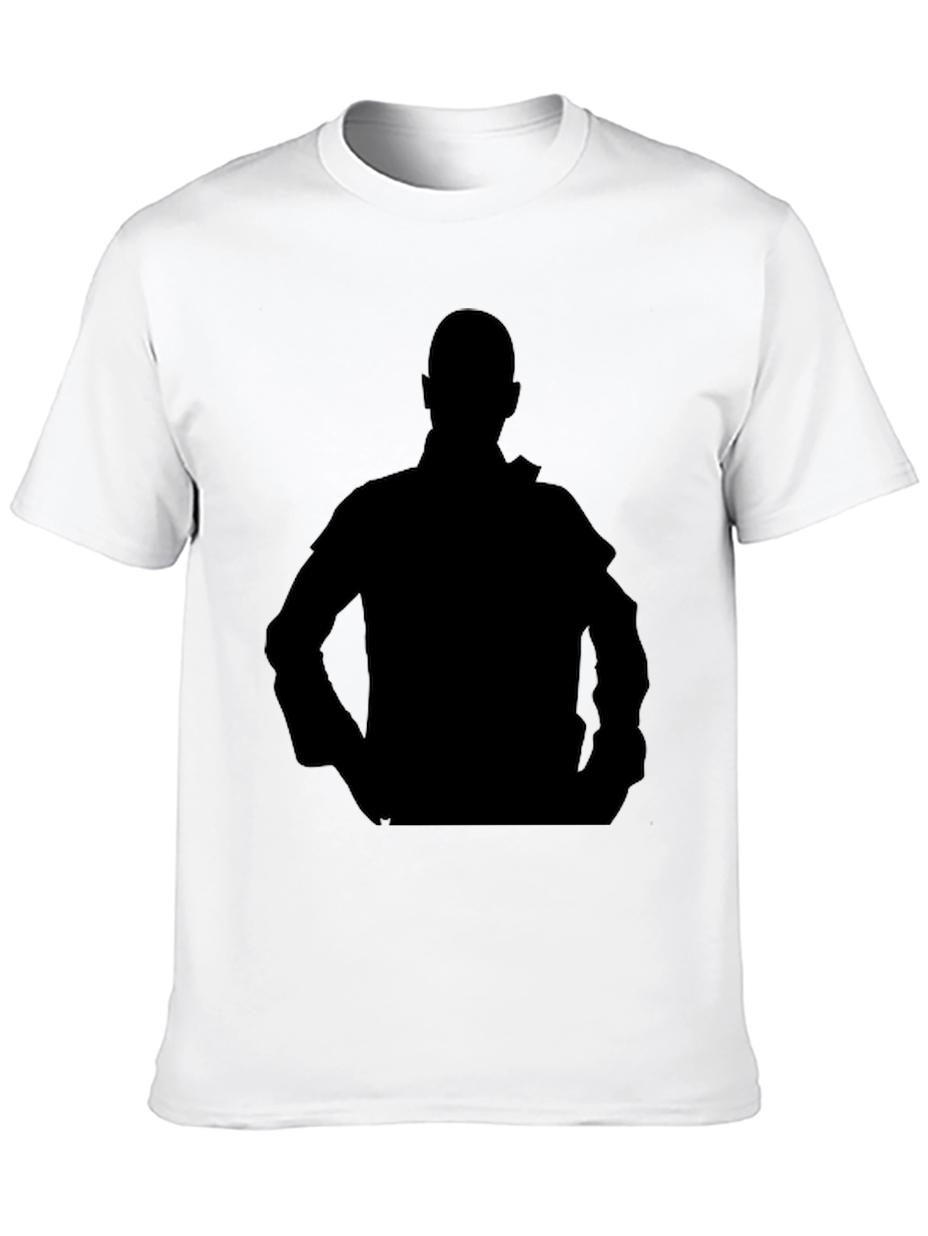 Black Men's Black T-Shirt with Silhouette Graphic view 10