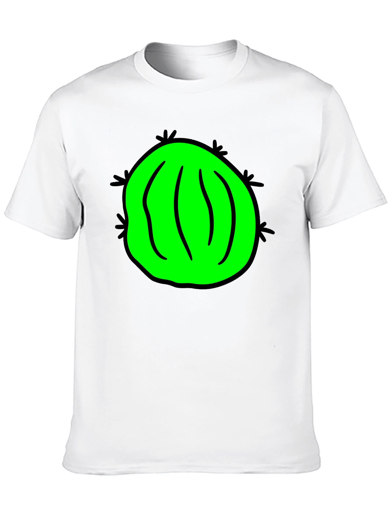 Black Novelty Green Cactus Graphic Black T-Shirt view 10