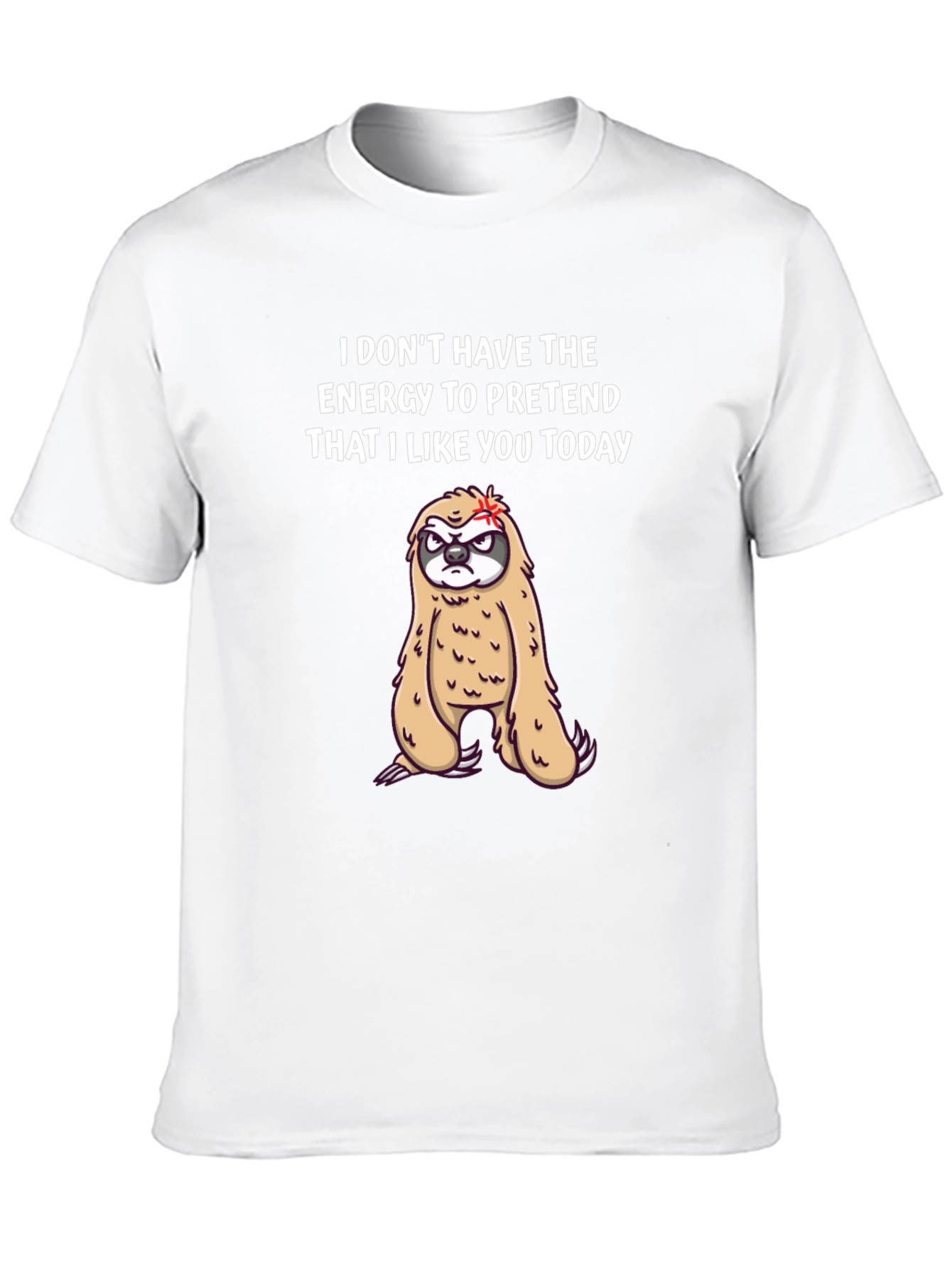 Black Funny Sloth Graphic T-Shirt - Introvert Humor Tee view 10
